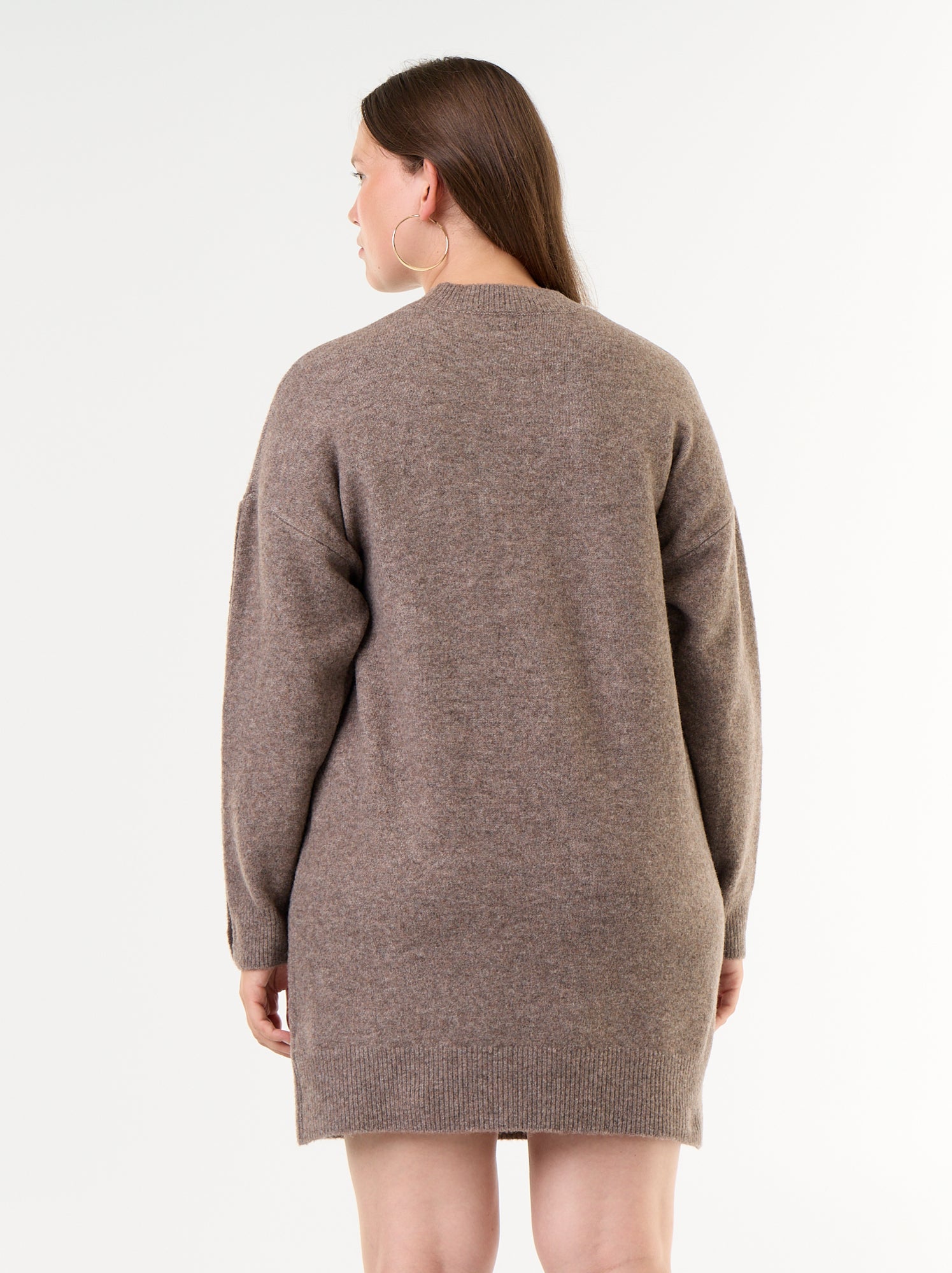 Robe pull avec manches boutonnées - Marron (GJO63_5)