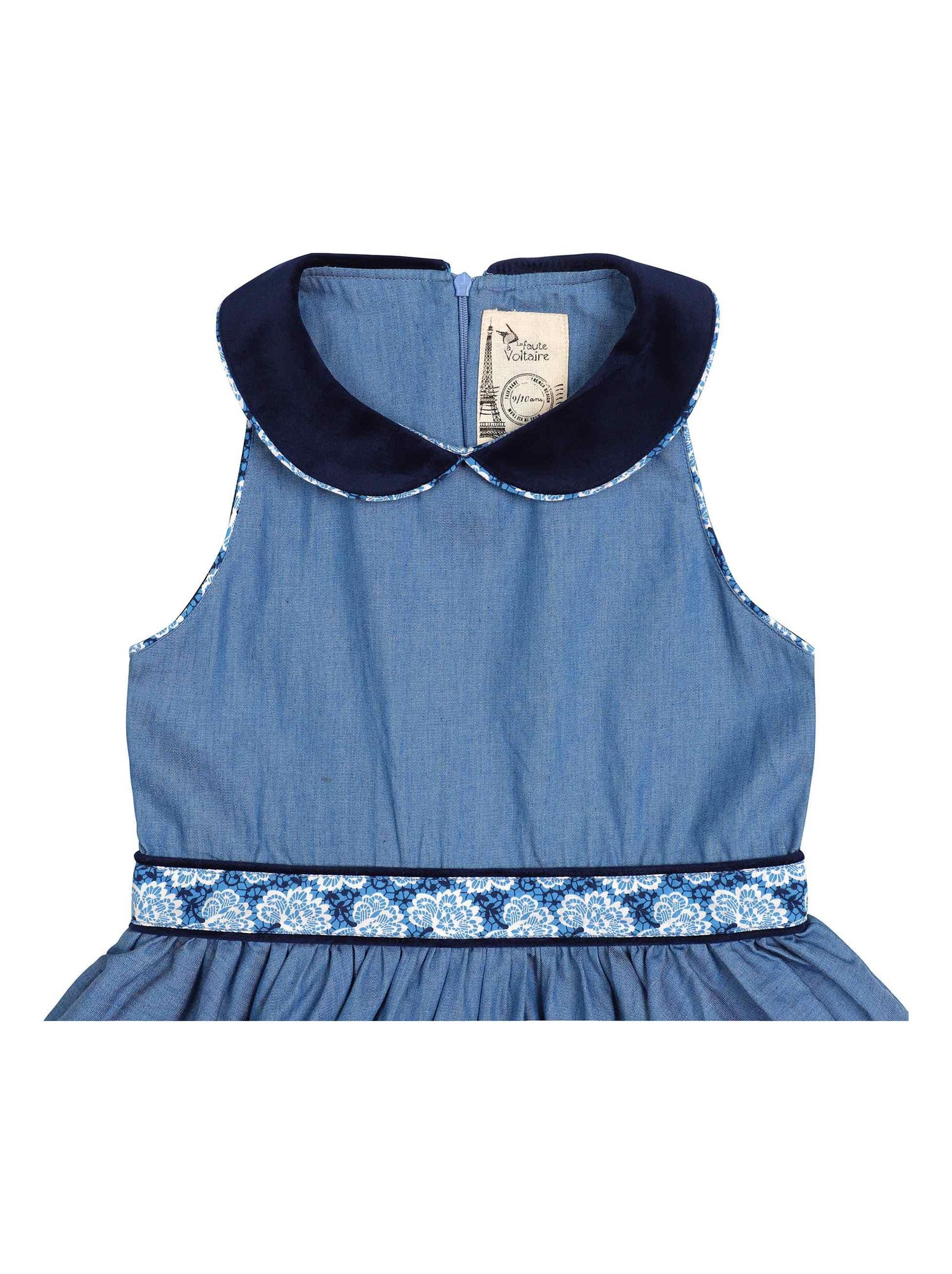 Robe Qui Tourne   à Col Claudine  HEPBURN - La Faute à Voltaire - Bleu