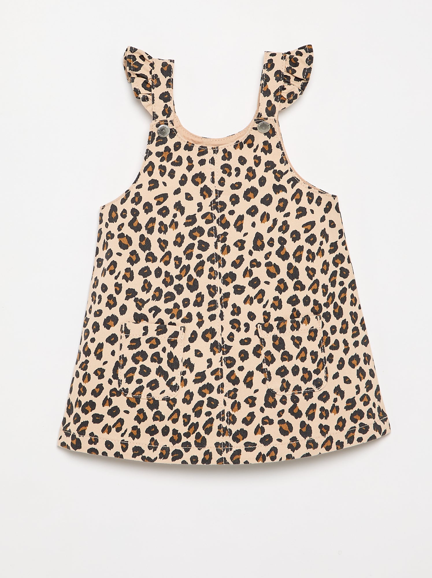 Robe salopette avec imprimé 'léopard' - Beige