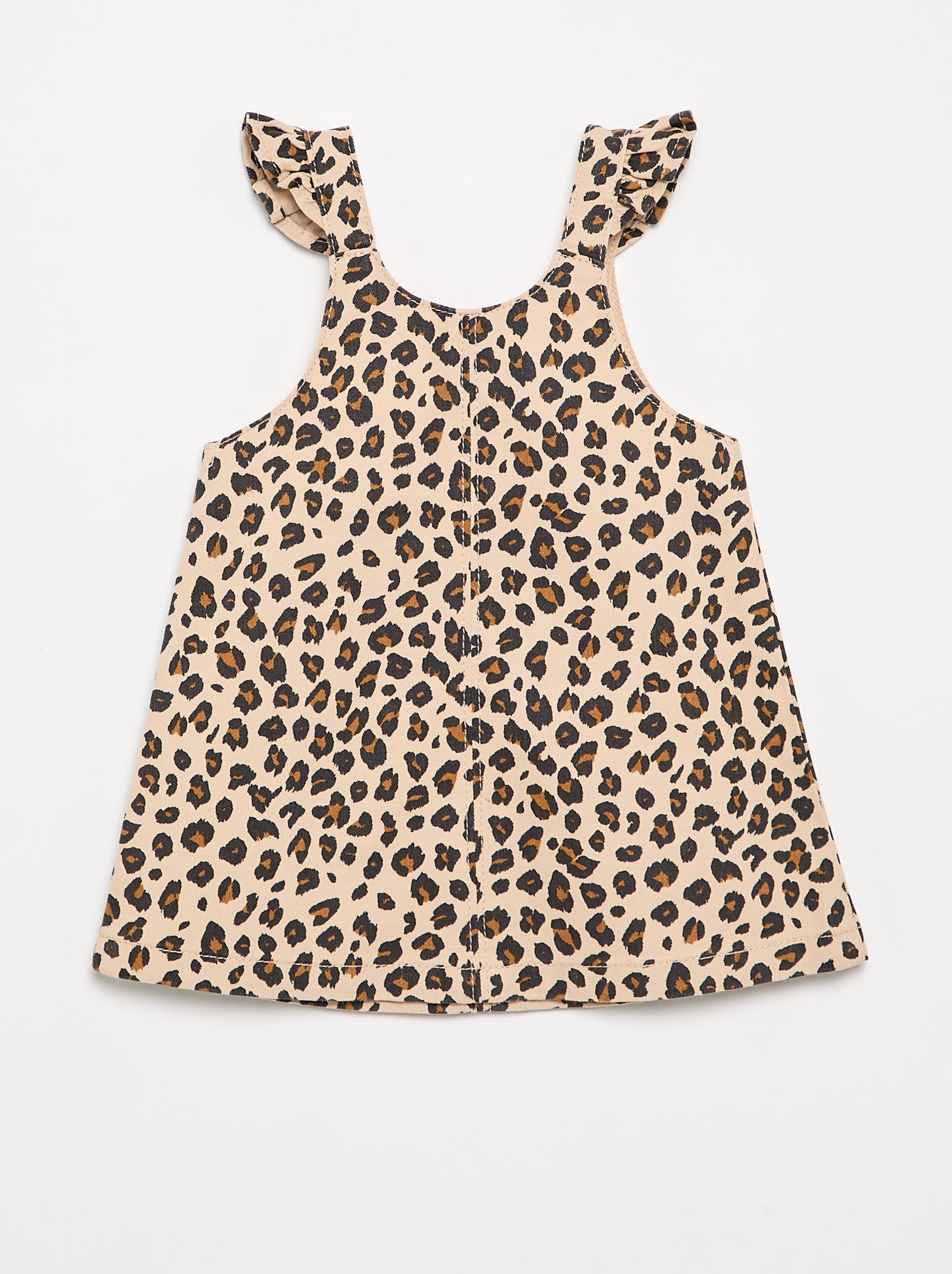 Robe salopette avec imprimé 'léopard' - Beige