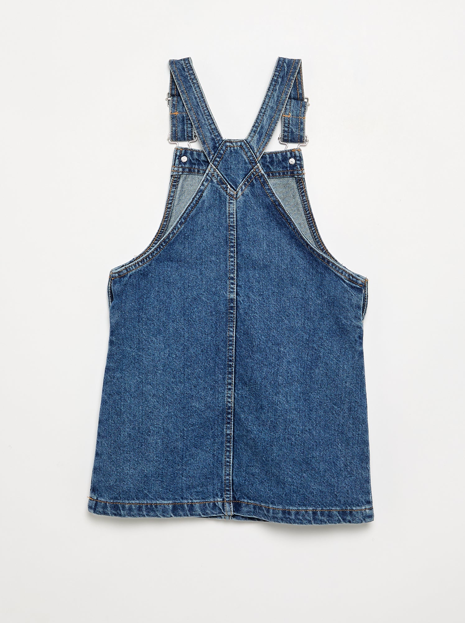 Robe salopette en jean avec 2 poches plaquées - Bleu (GHN16_1)