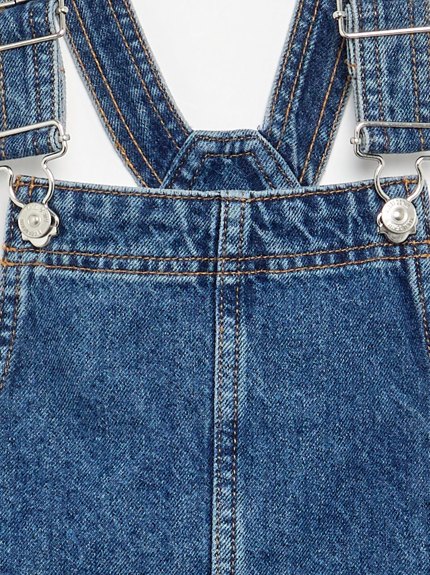 Robe salopette en jean avec 2 poches plaquées - Bleu (GHN16_1)