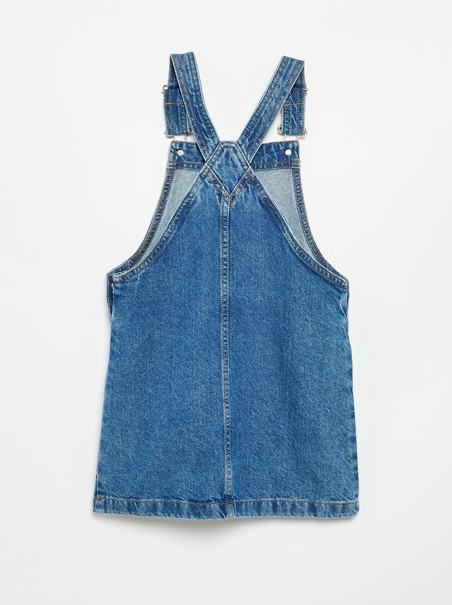 Robe salopette en jean avec 2 poches plaquées - Bleu (GHN16_2)