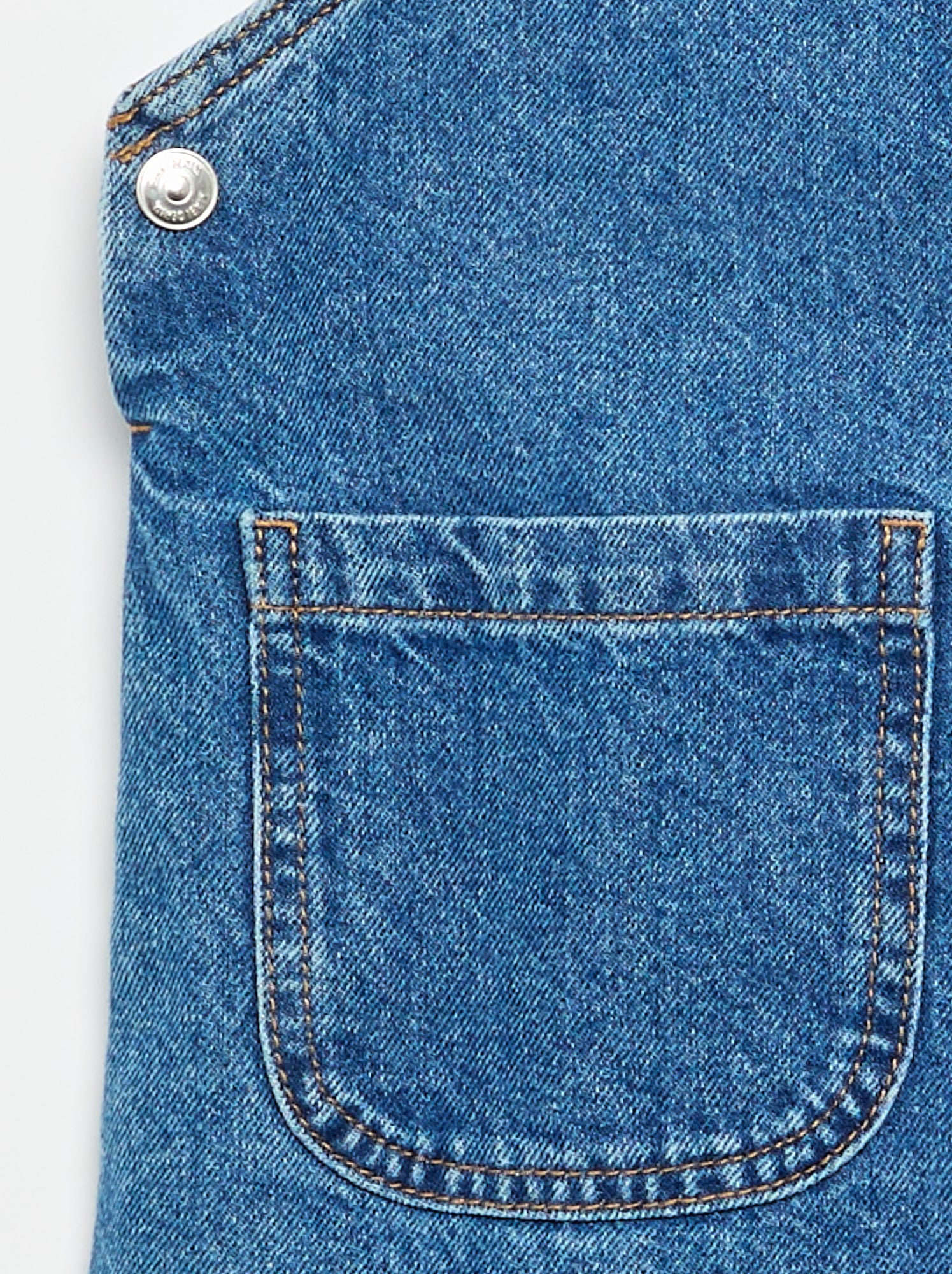 Robe salopette en jean avec 2 poches plaquées - Bleu (GHN16_2)