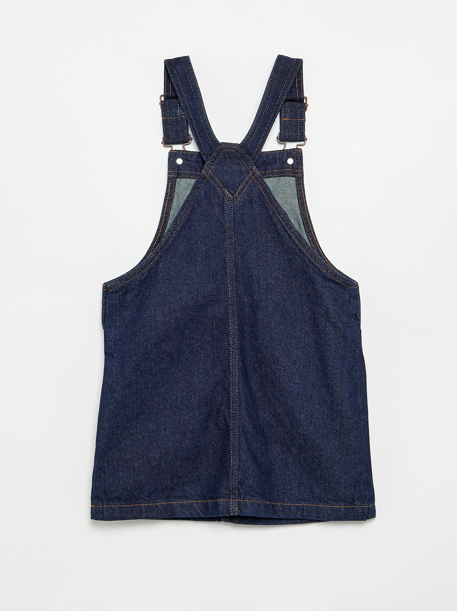 Robe salopette en jean avec 2 poches plaquées - Bleu (GHN16_3)