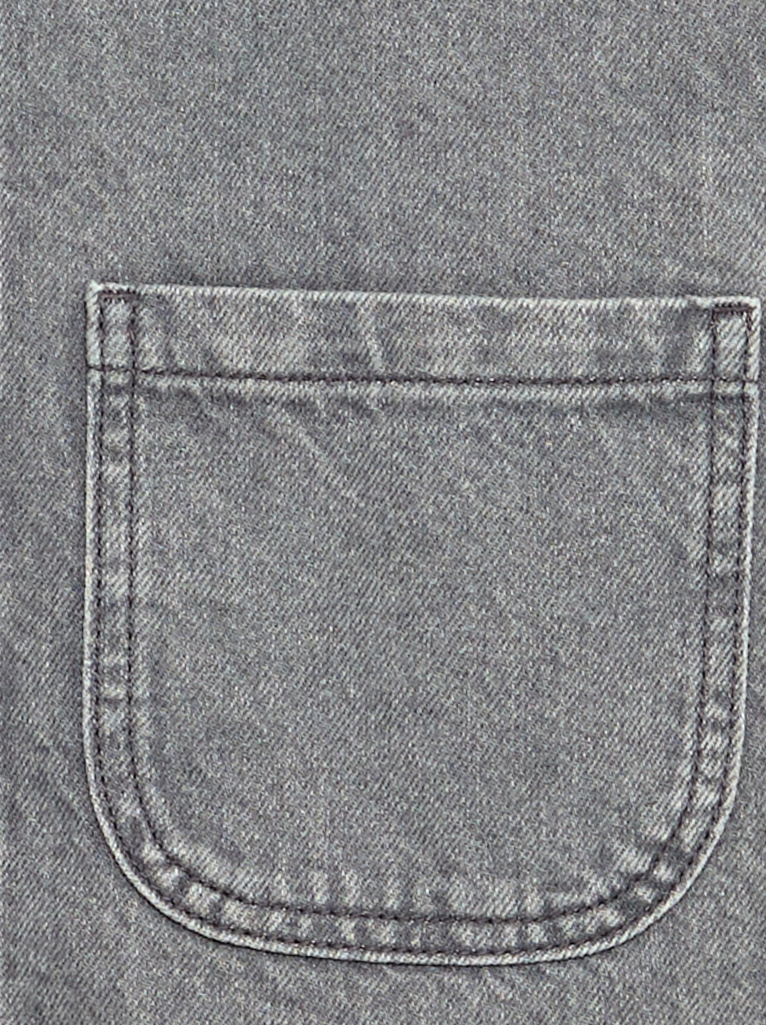 Robe salopette en jean avec 2 poches plaquées - Gris
