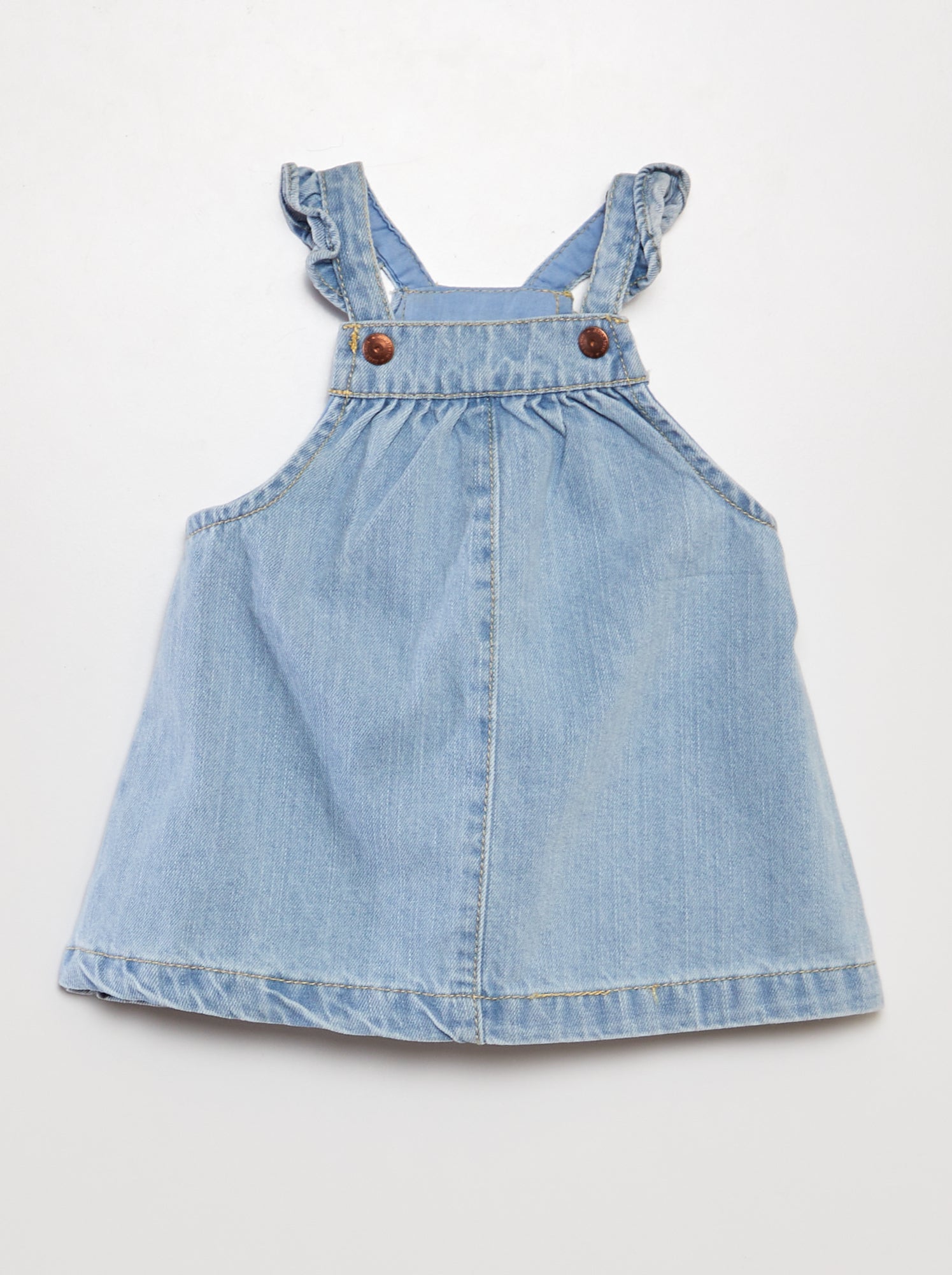 Robe salopette en jean - BLEU