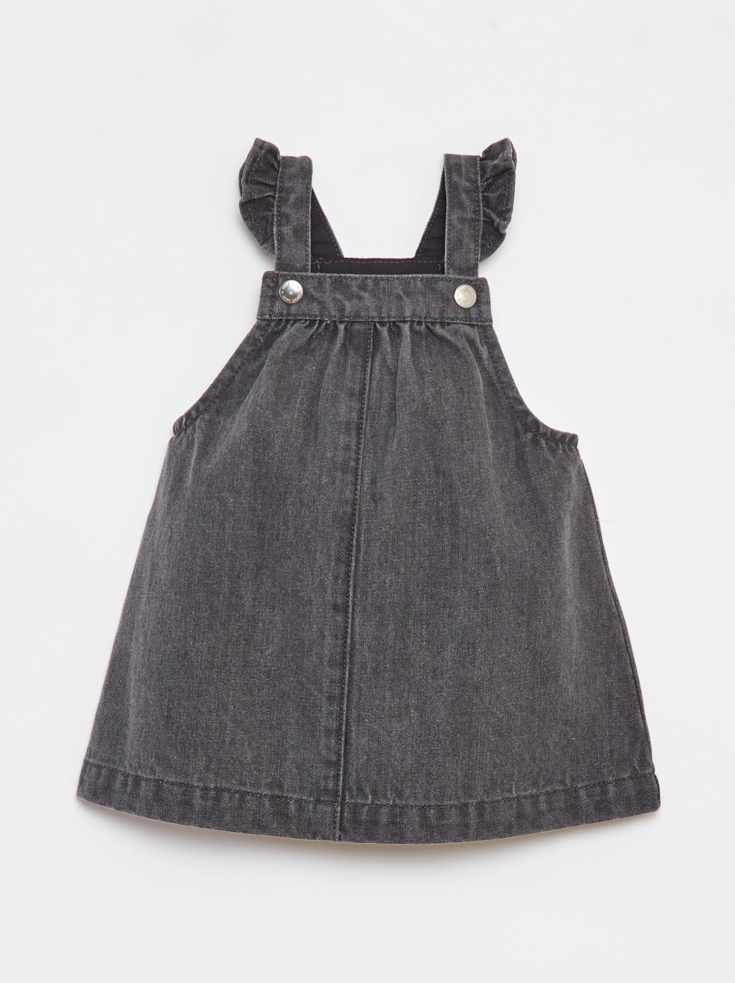Robe salopette en jean - Noir