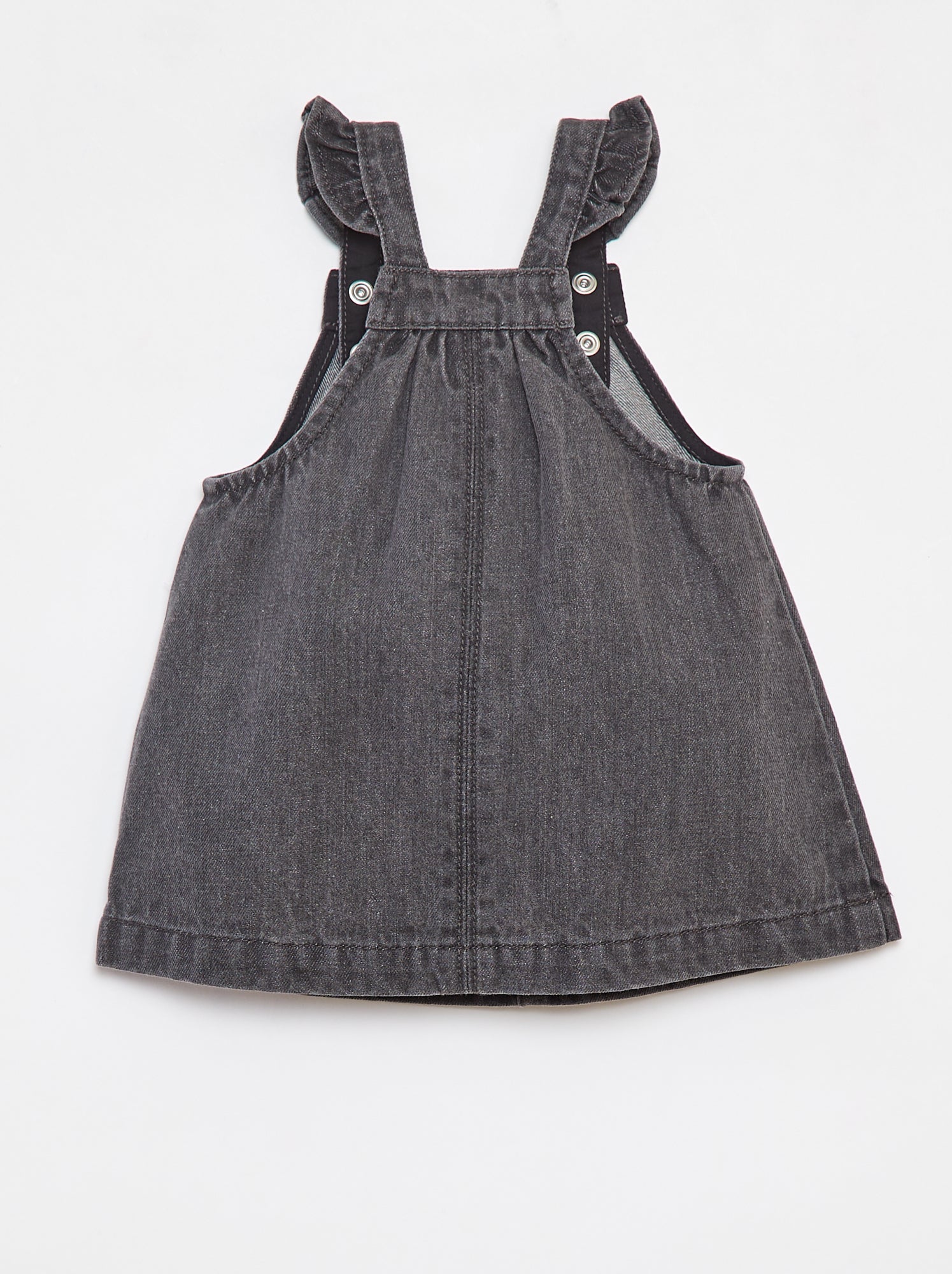 Robe salopette en jean - Noir