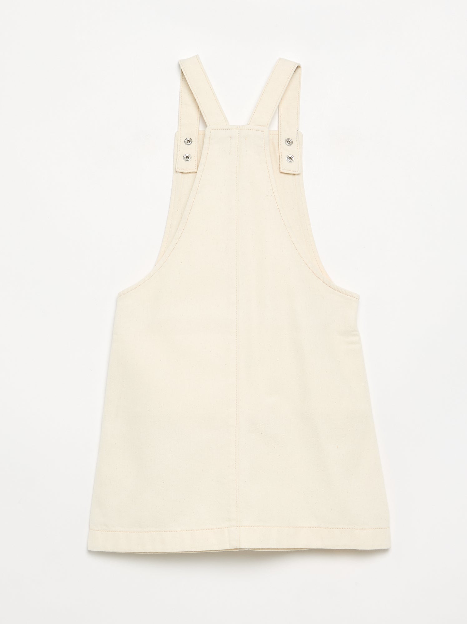Robe salopette en twill uni - Blanc