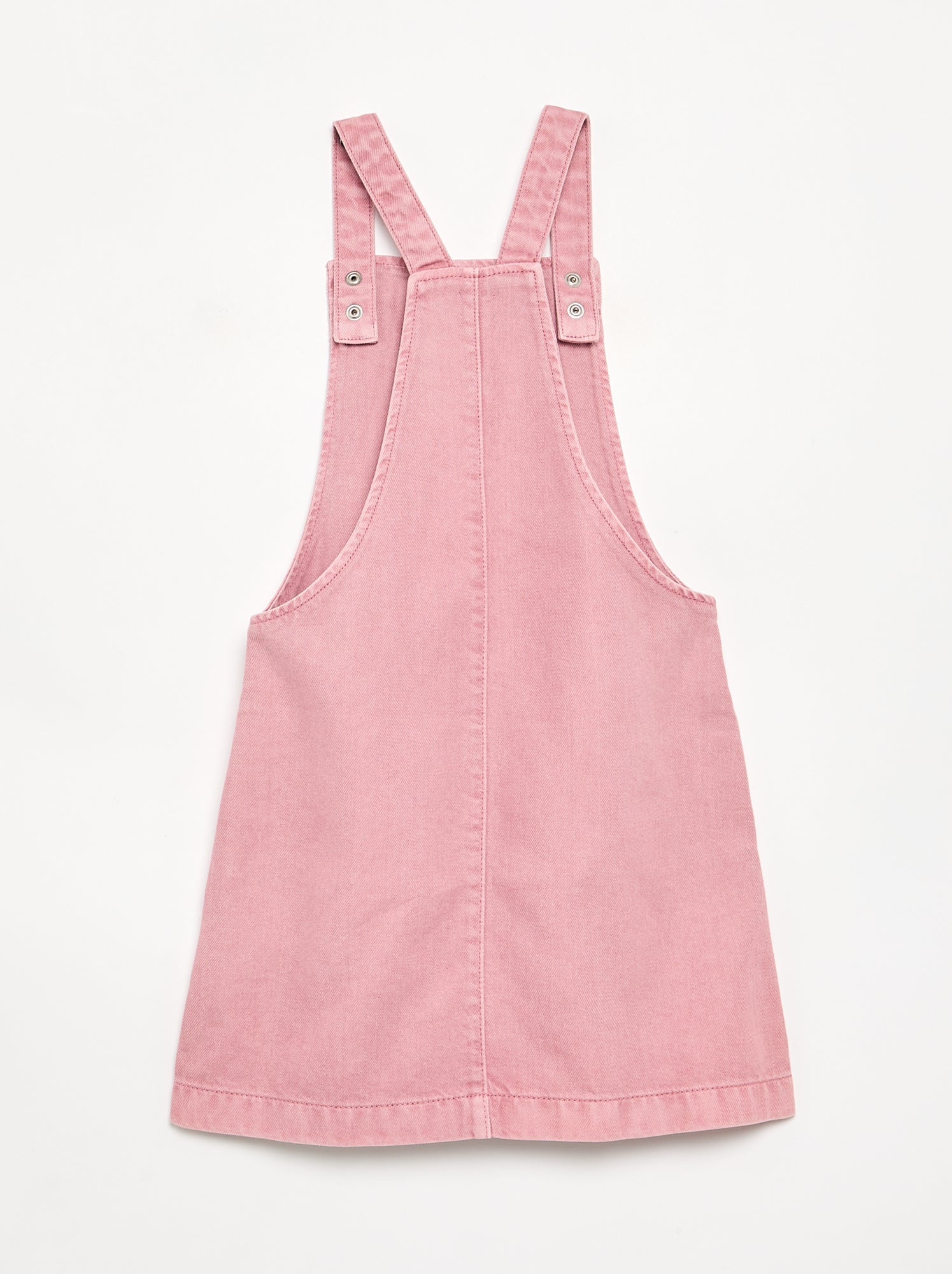 Robe salopette en twill uni - Rose
