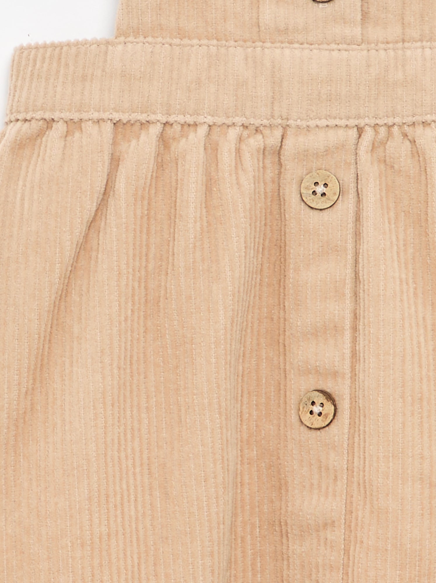 Robe salopette en velours côtelé - Beige