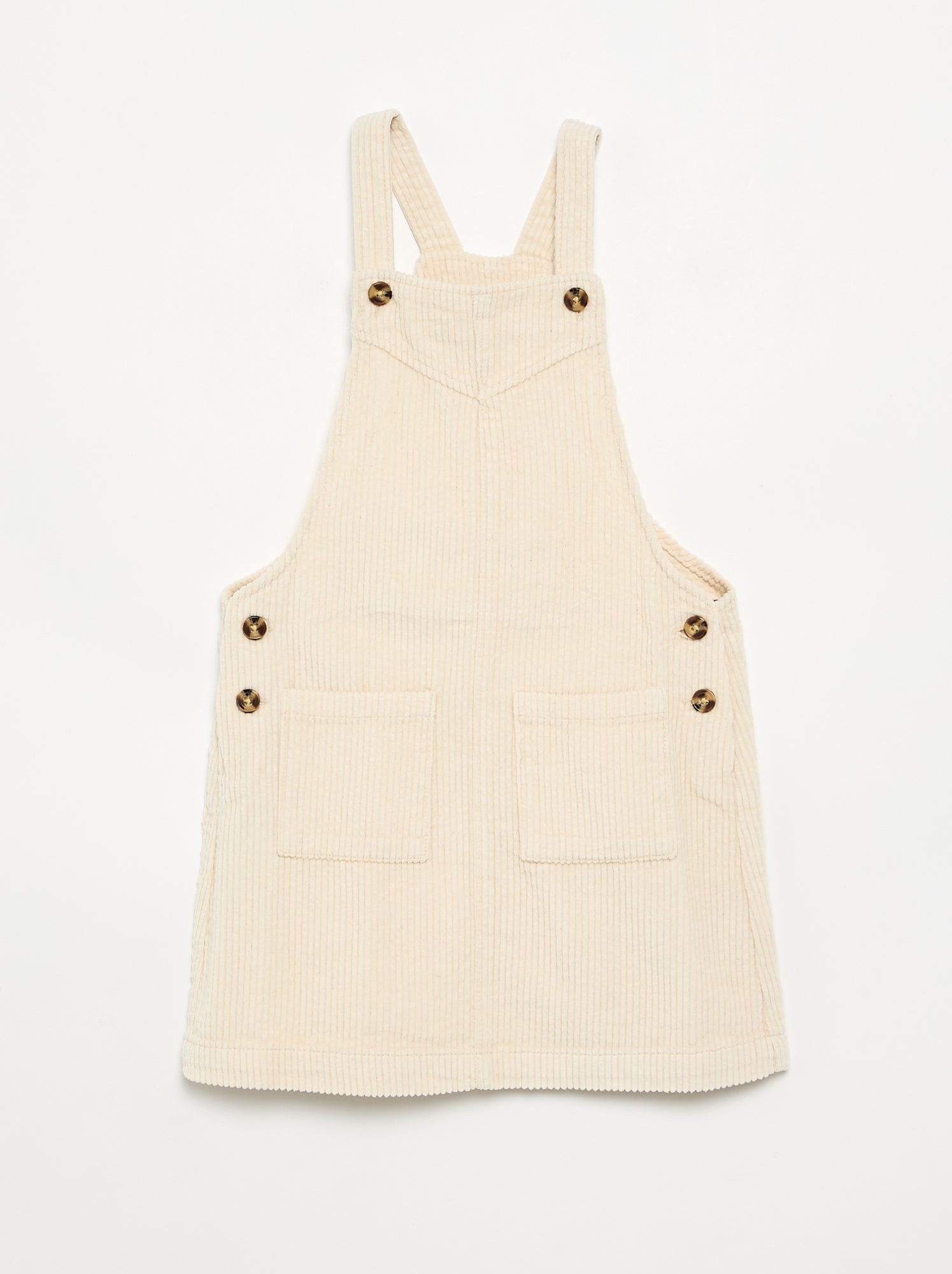 Robe salopette en velours côtelé - Blanc