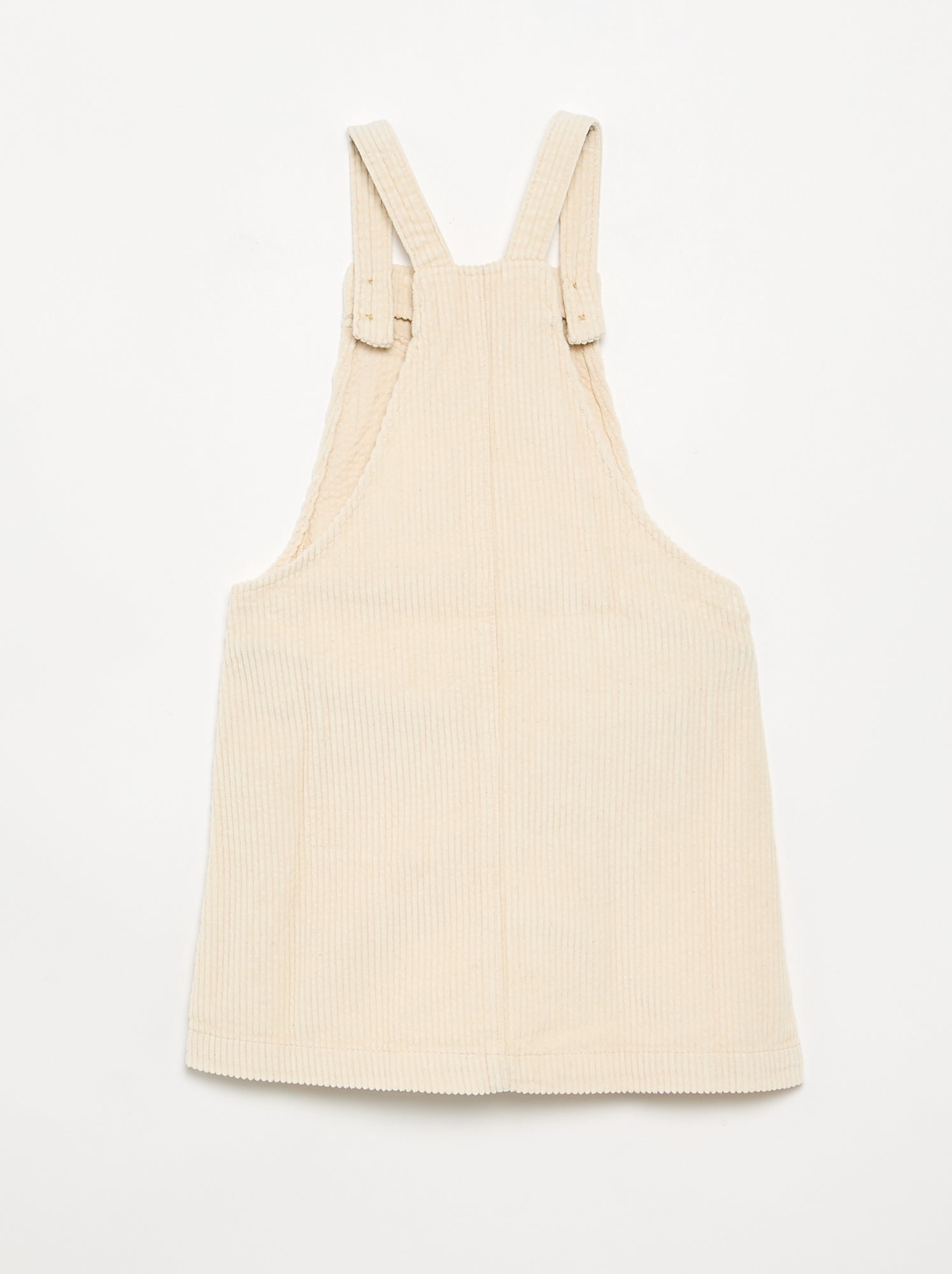 Robe salopette en velours côtelé - Blanc