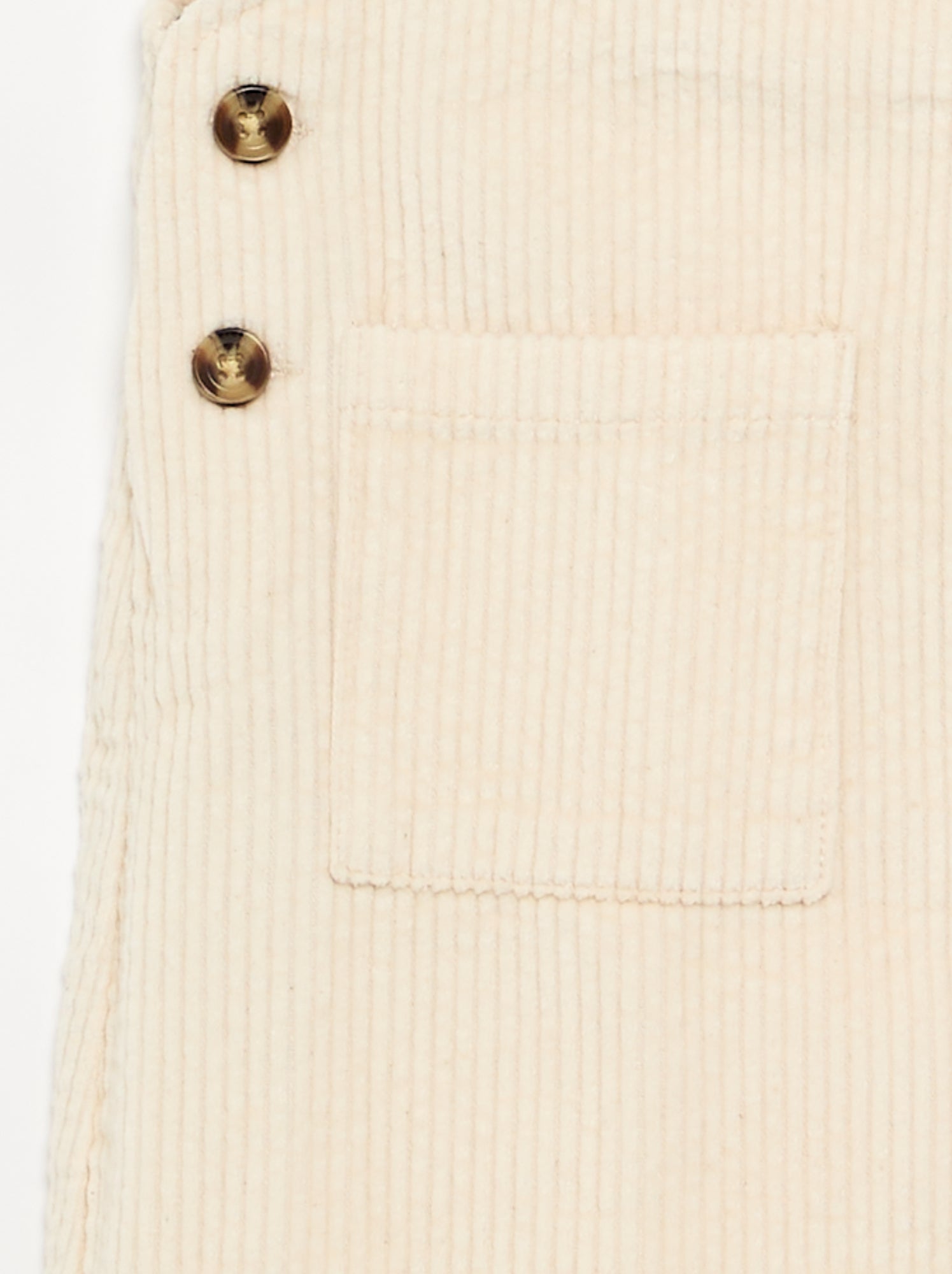 Robe salopette en velours côtelé - Blanc