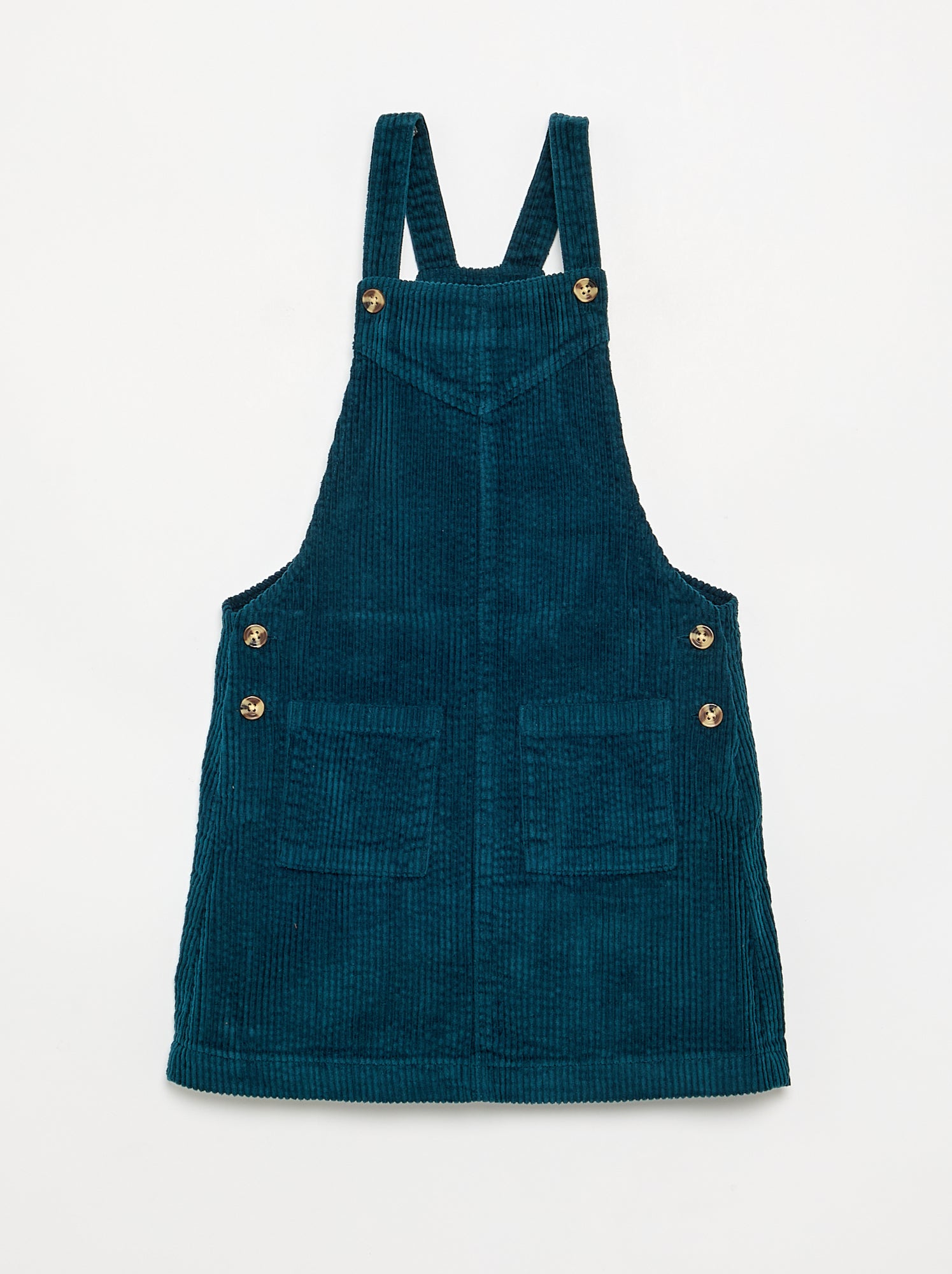 Robe salopette en velours côtelé - Bleu