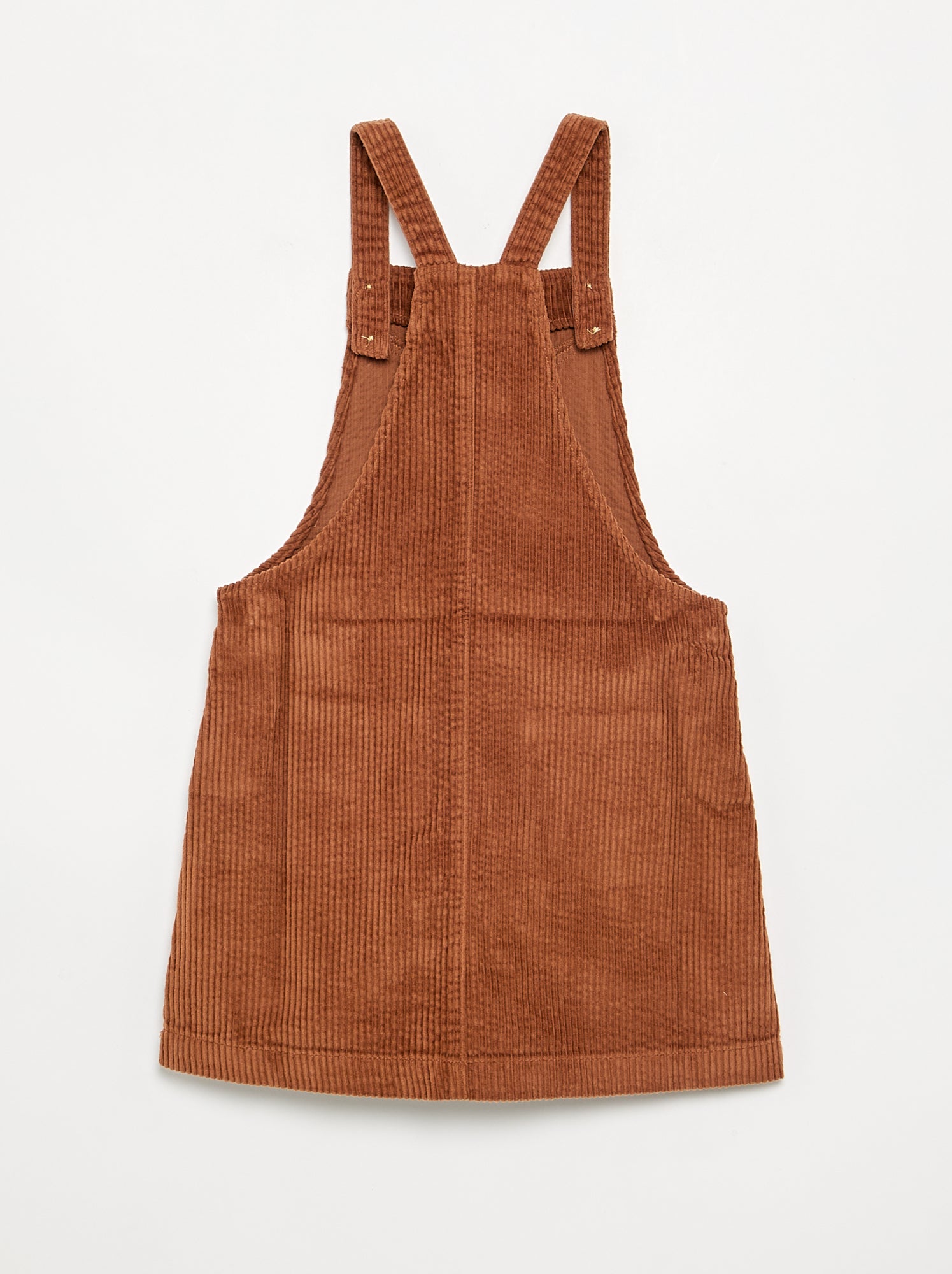 Robe salopette en velours côtelé - Marron
