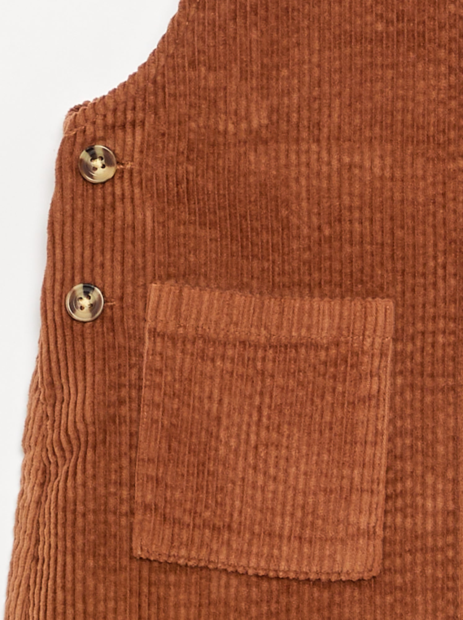 Robe salopette en velours côtelé - Marron