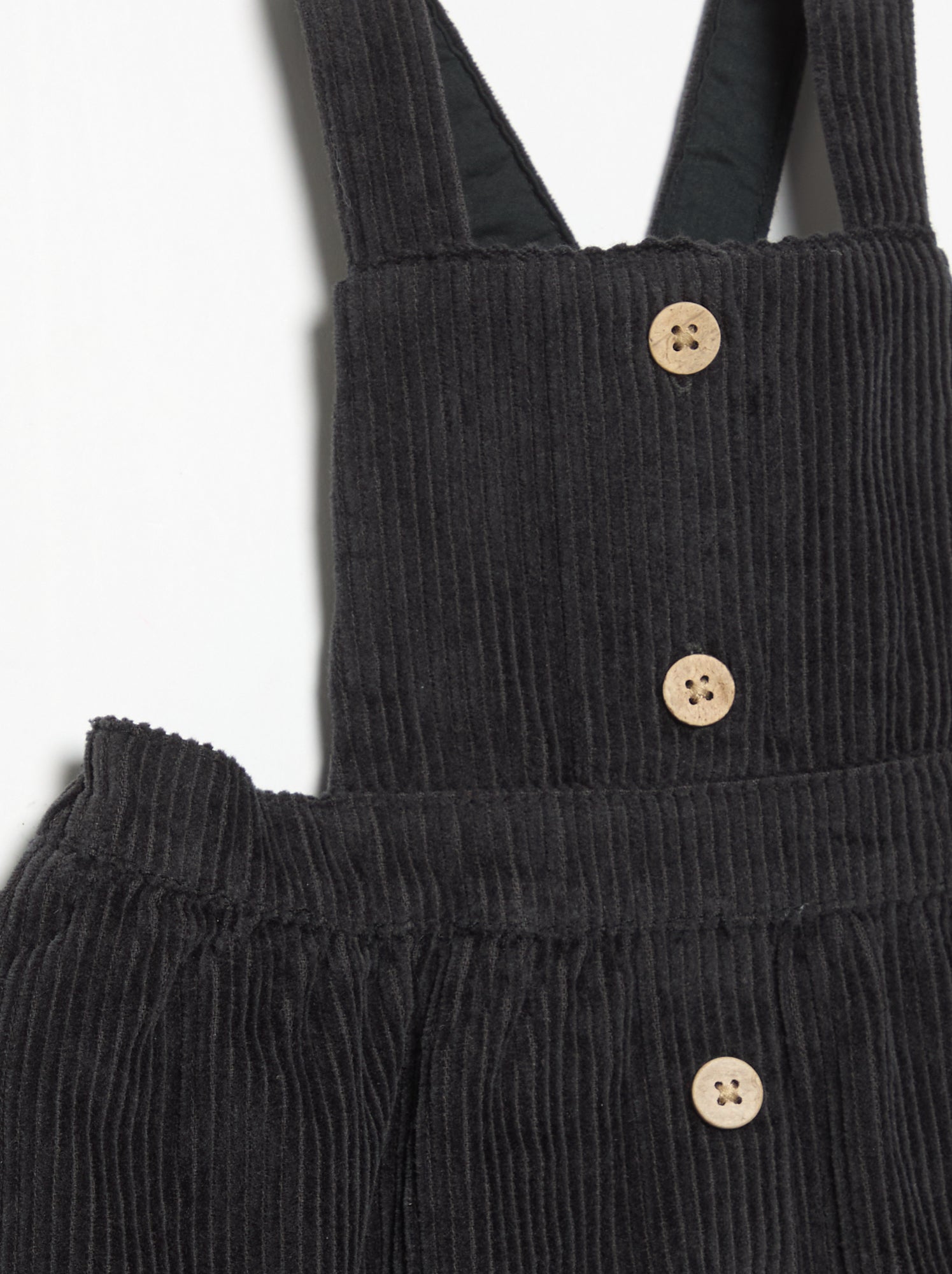 Robe salopette en velours côtelé - Noir