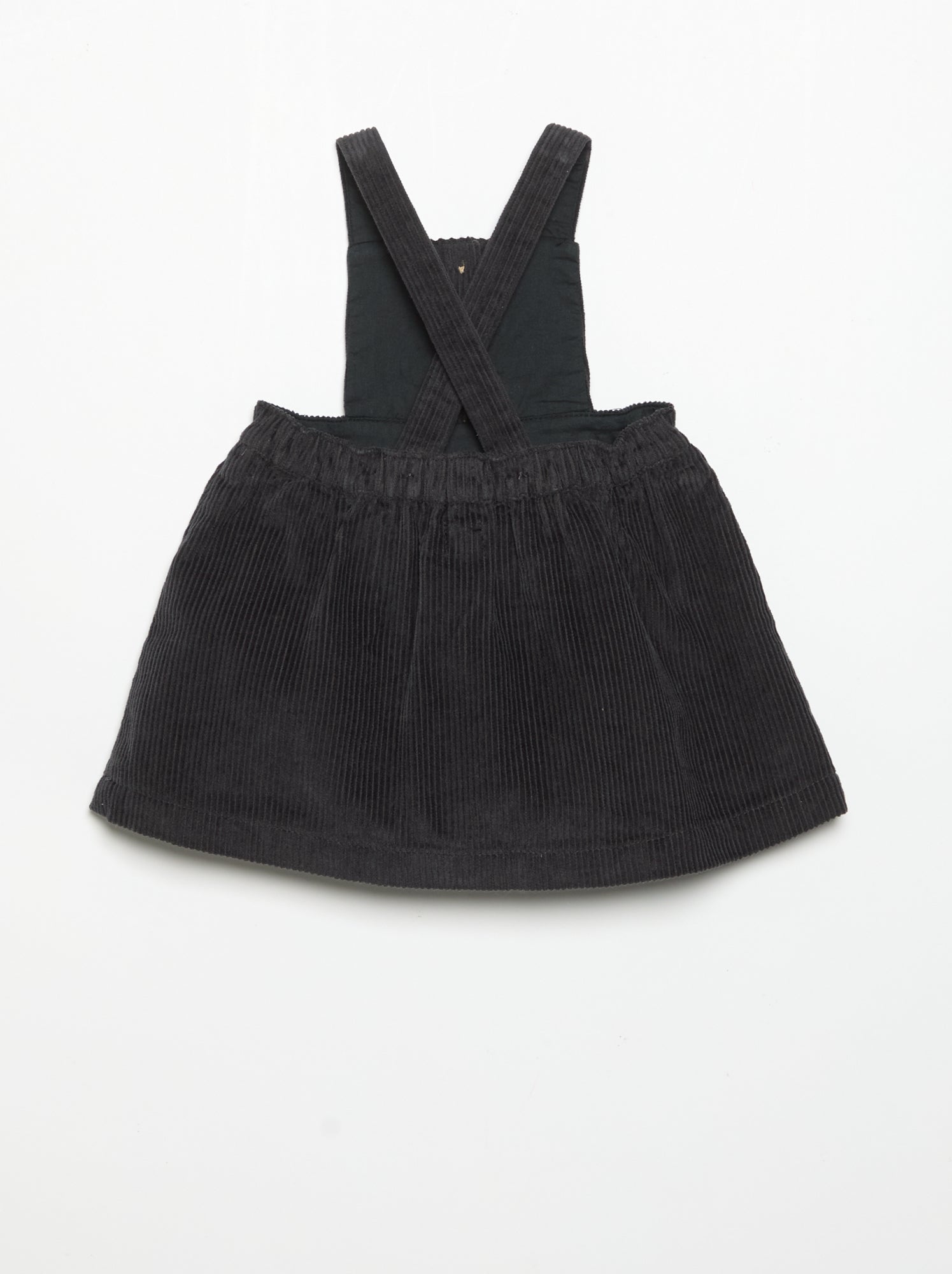 Robe salopette en velours côtelé - Noir
