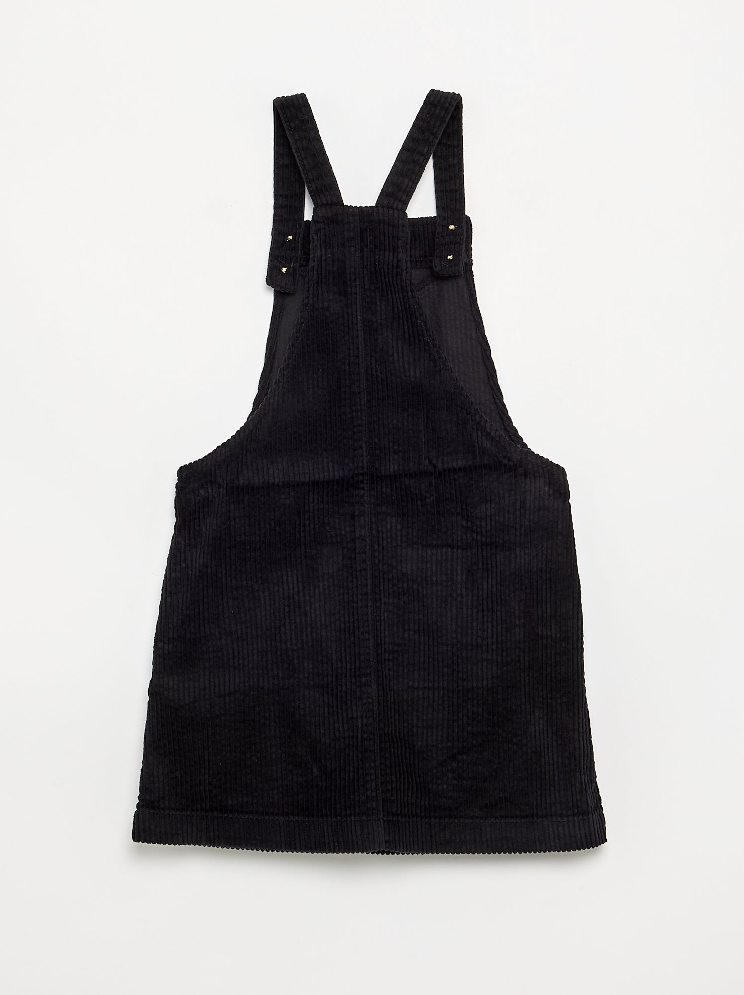 Robe salopette en velours côtelé - Noir