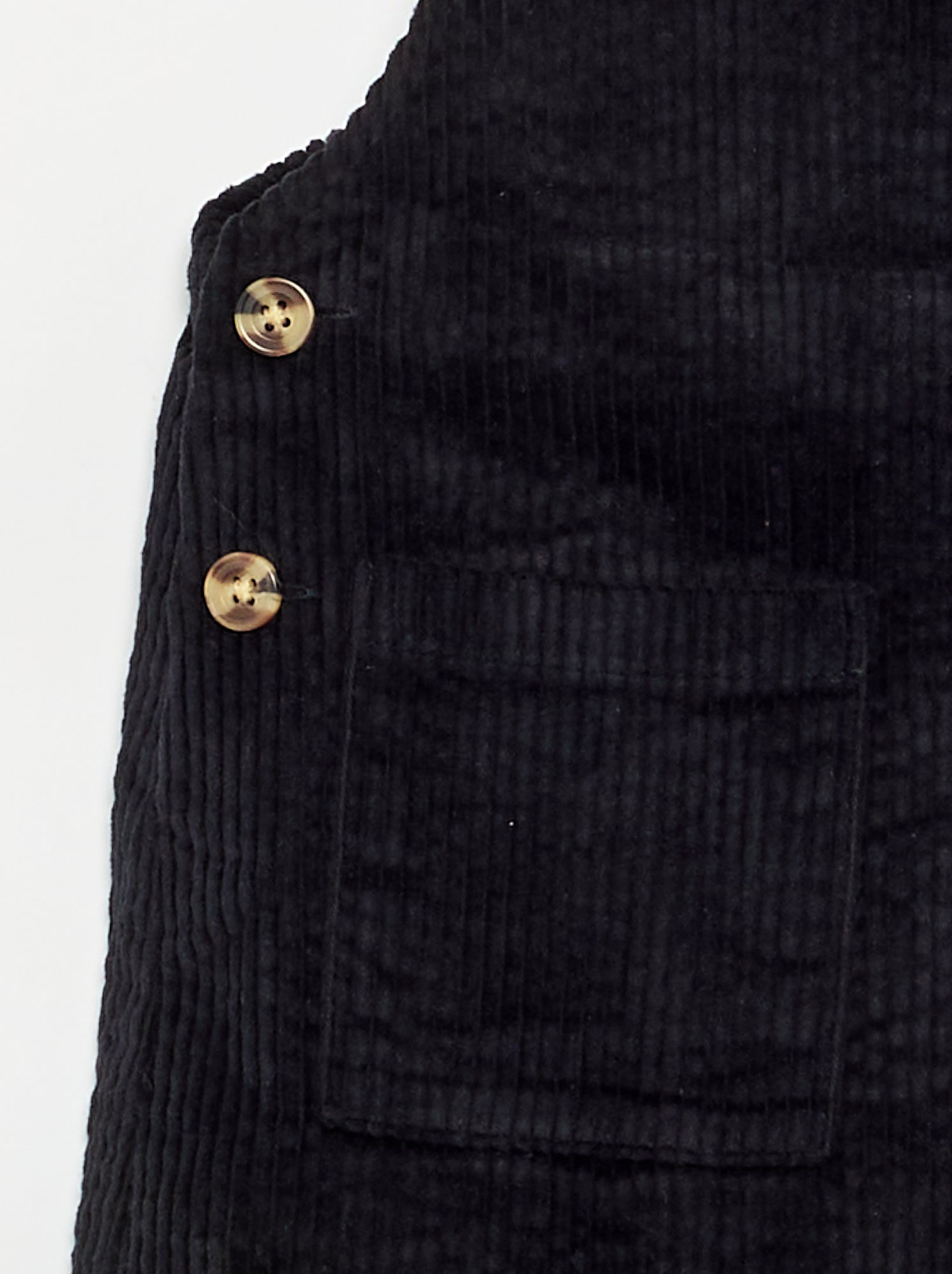 Robe salopette en velours côtelé - Noir