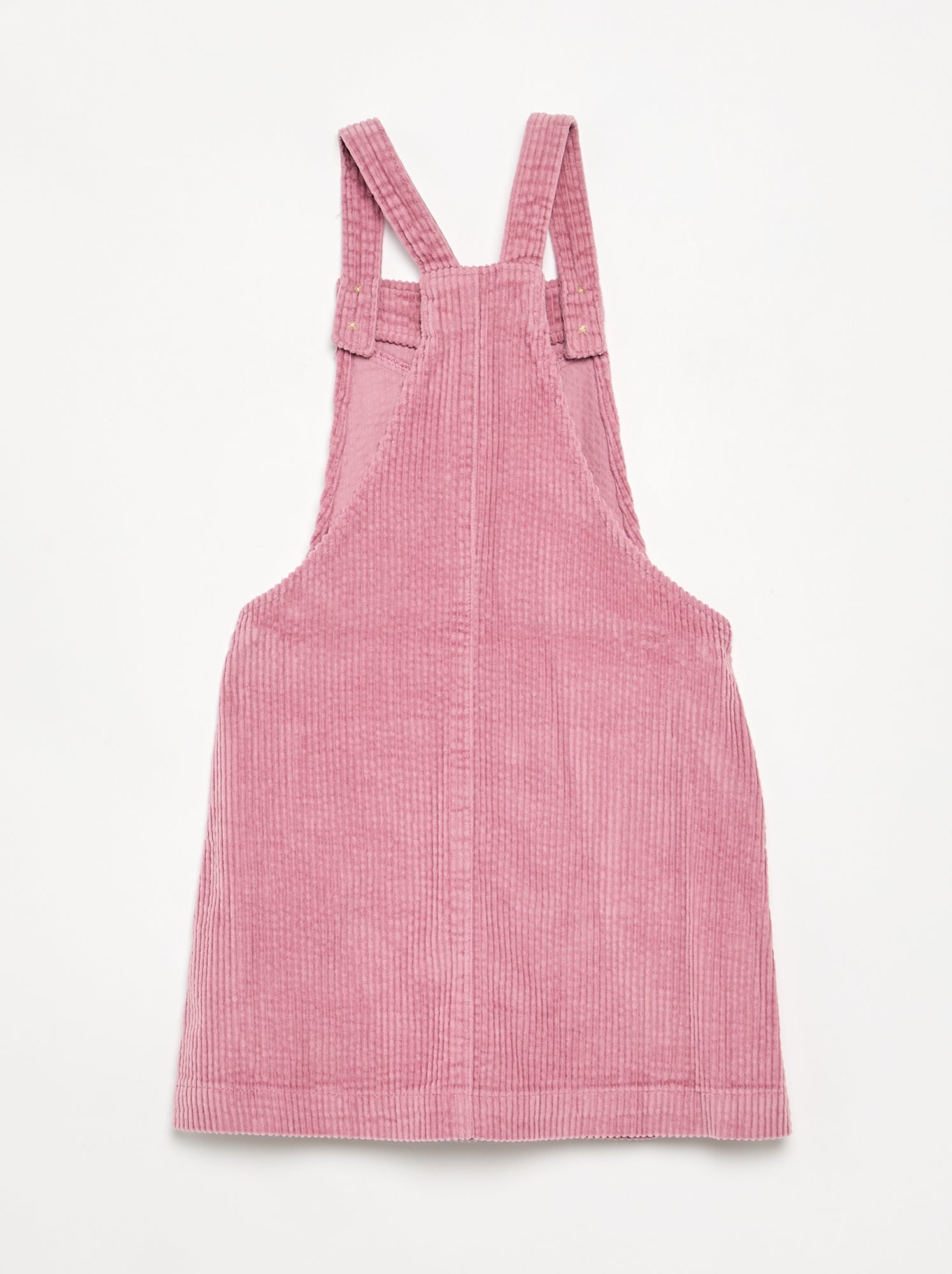 Robe salopette en velours côtelé - Rose