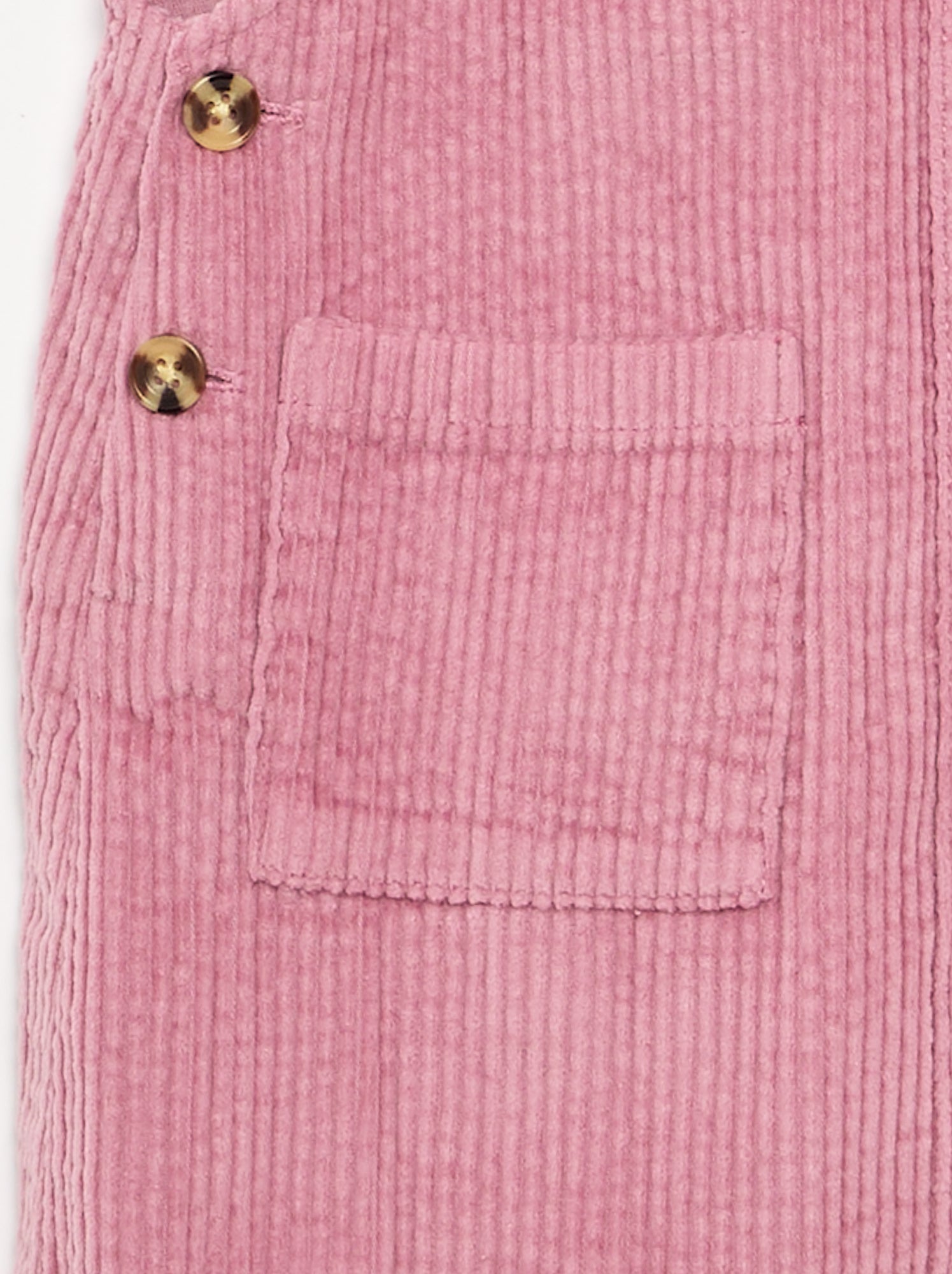 Robe salopette en velours côtelé - Rose