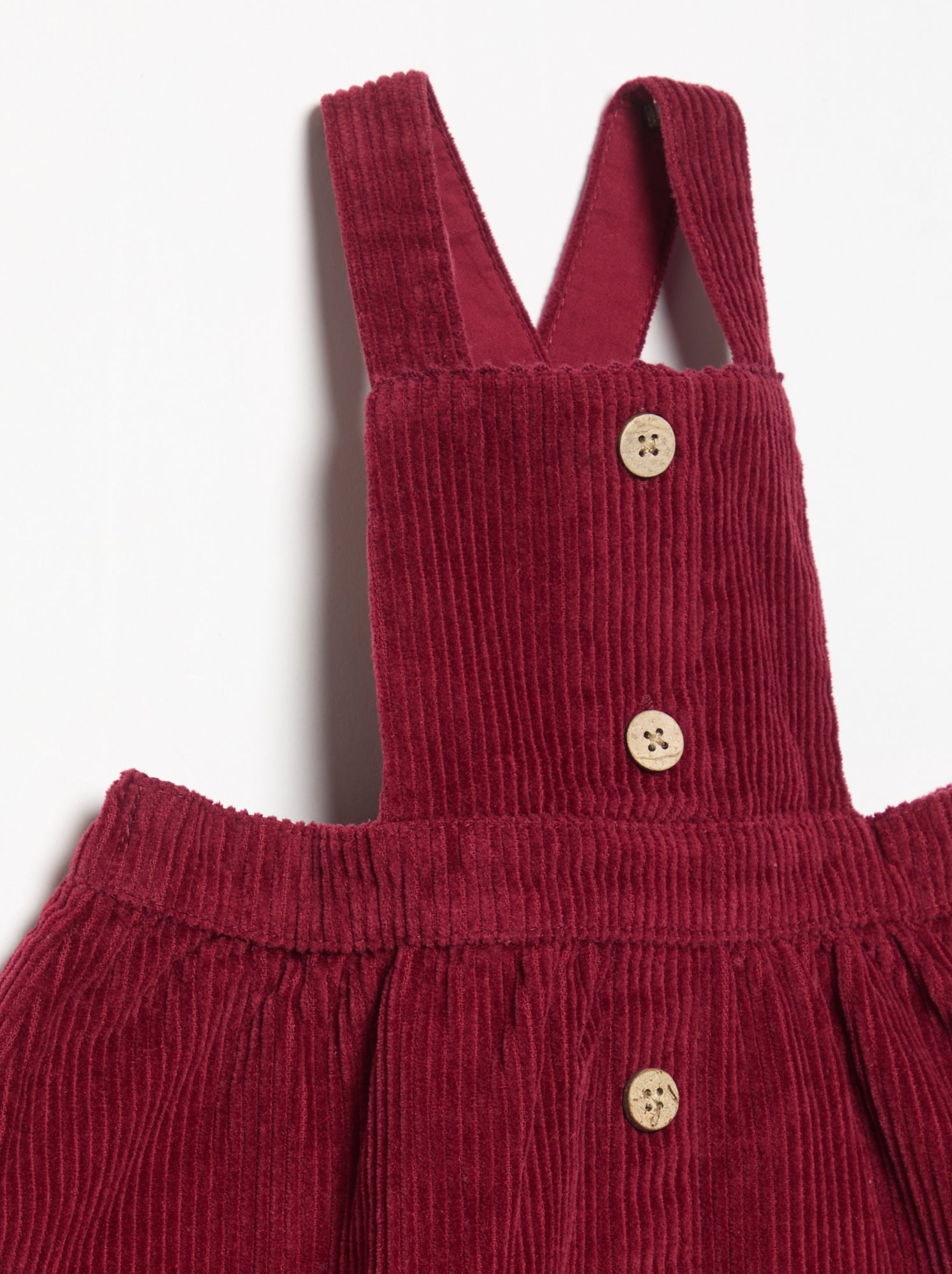 Robe salopette en velours côtelé - Rouge