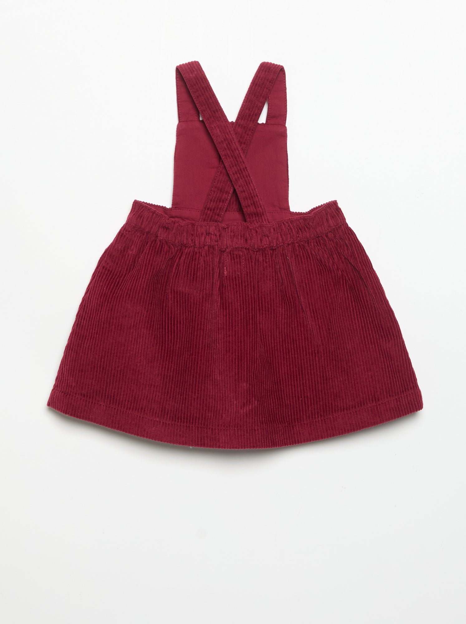 Robe salopette en velours côtelé - Rouge