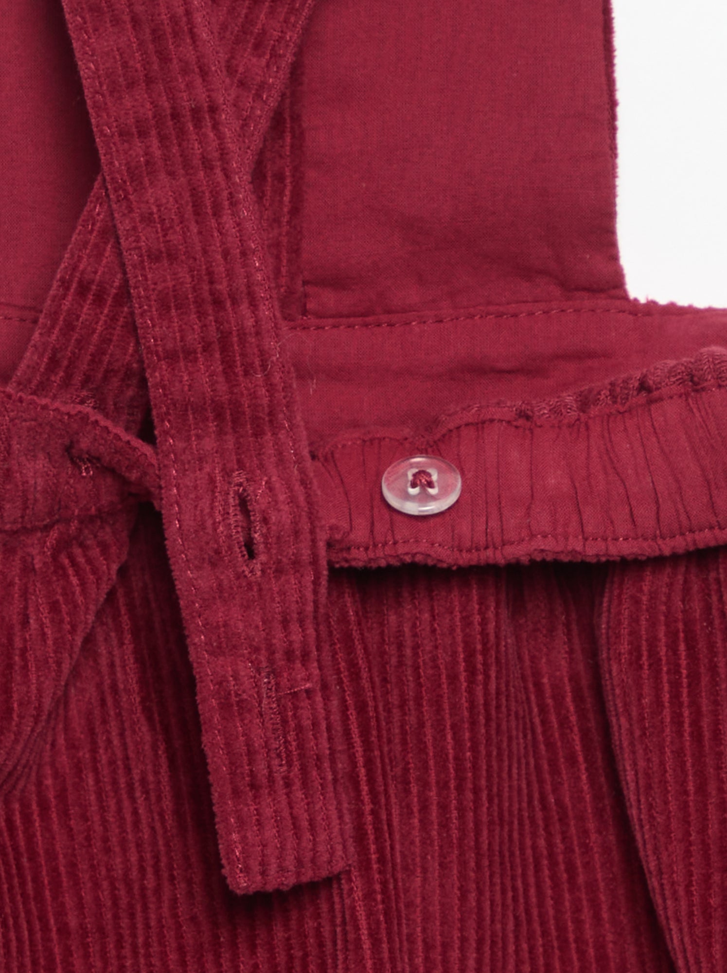 Robe salopette en velours côtelé - Rouge