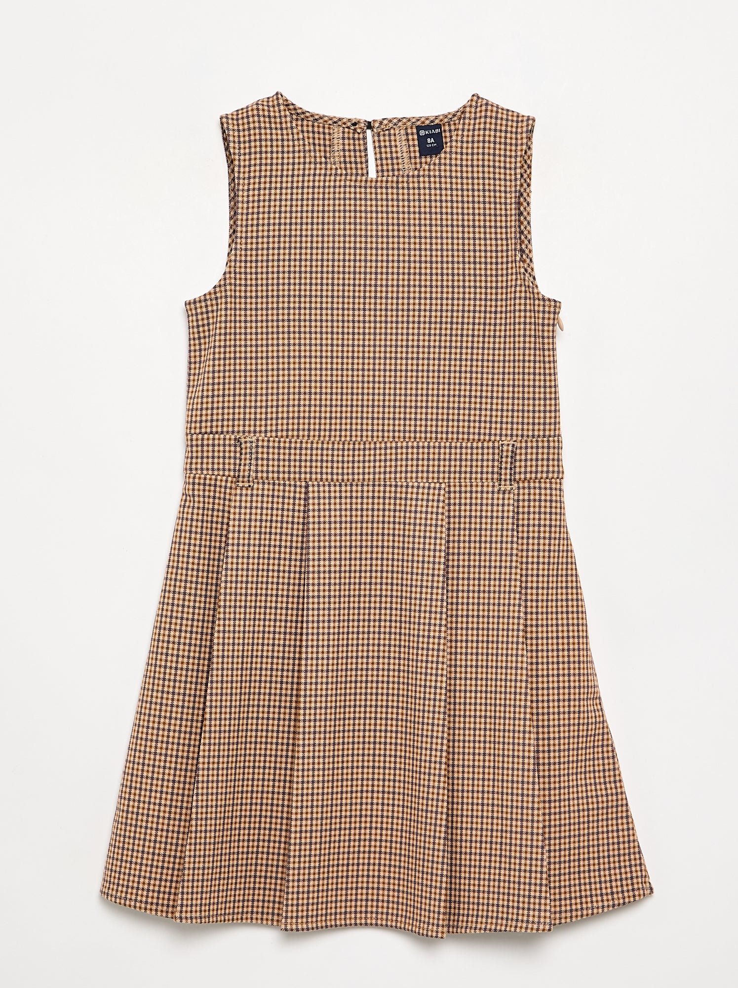 Robe sans manches à carreaux - Marron