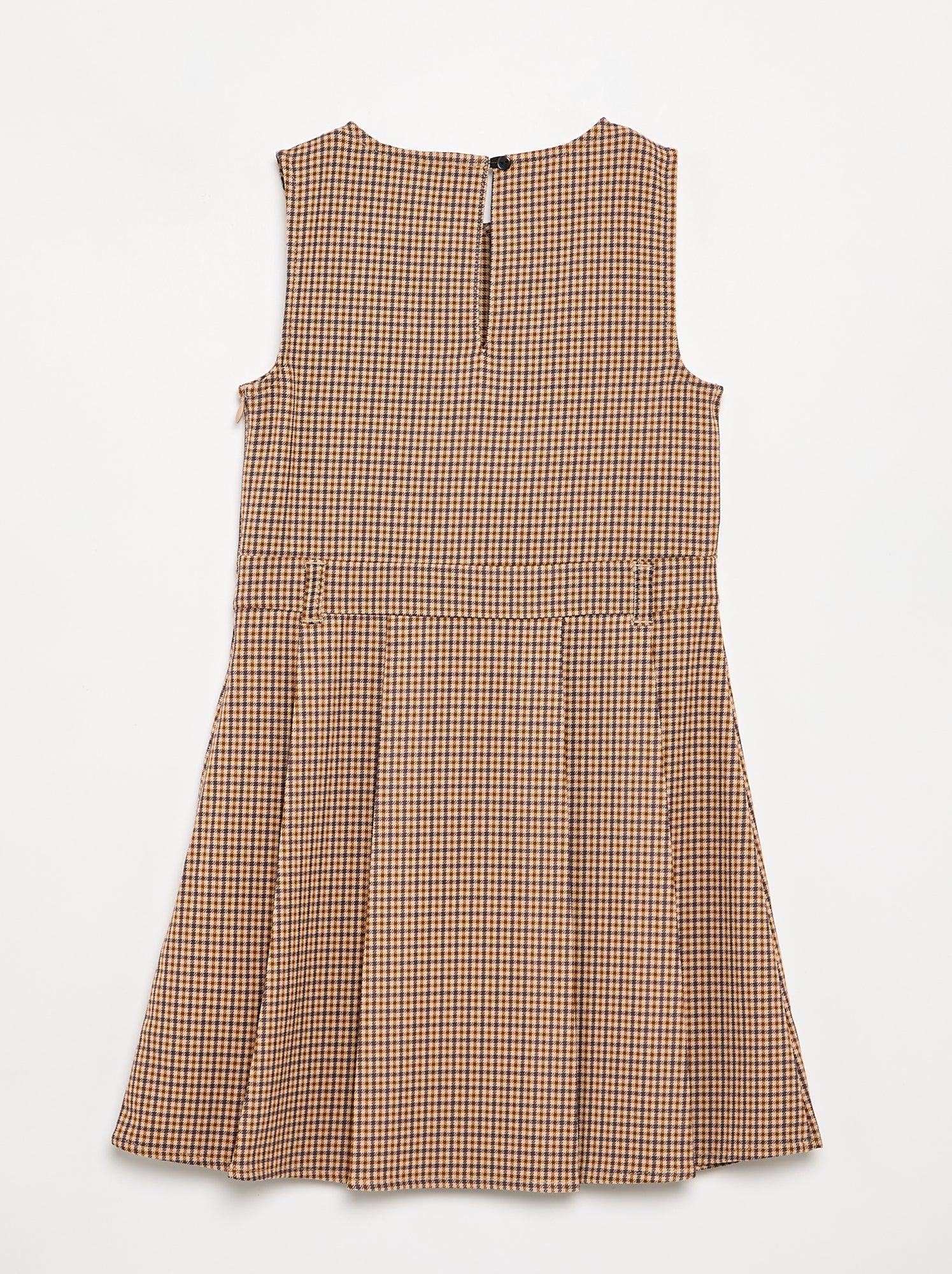 Robe sans manches à carreaux - Marron