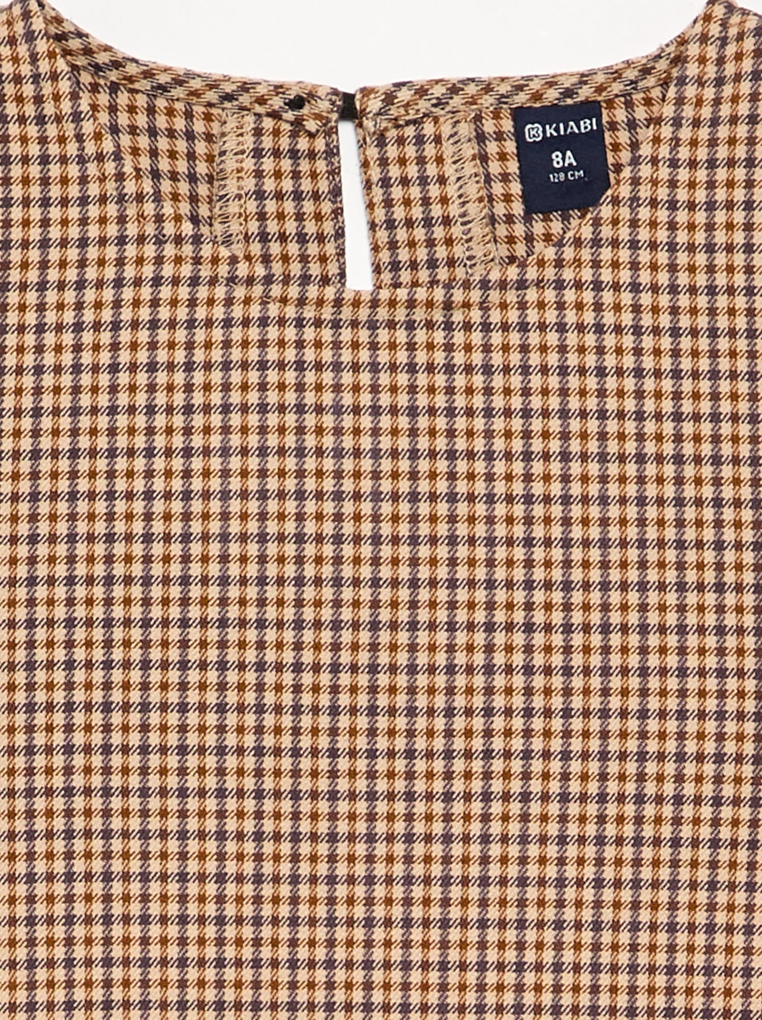 Robe sans manches à carreaux - Marron