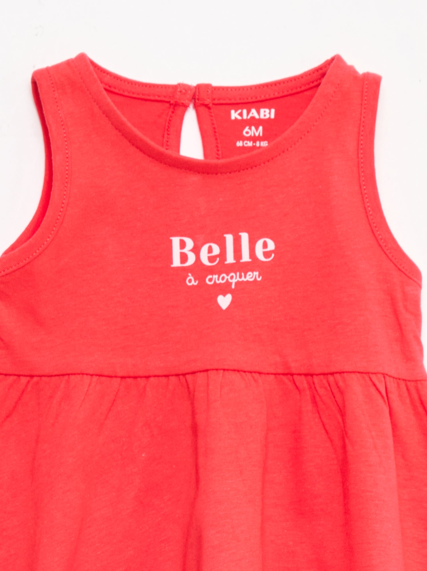 Robe sans manches à message - Rouge