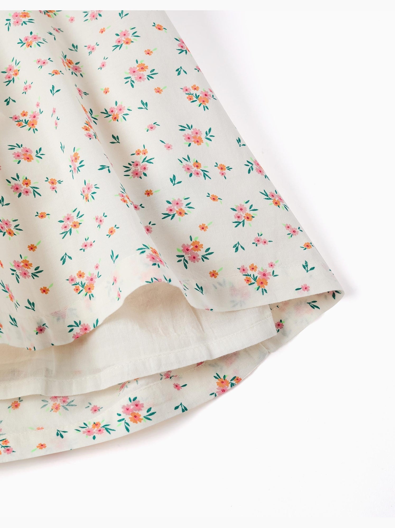 Robe sans manches en coton avec motif floral - Beige clair