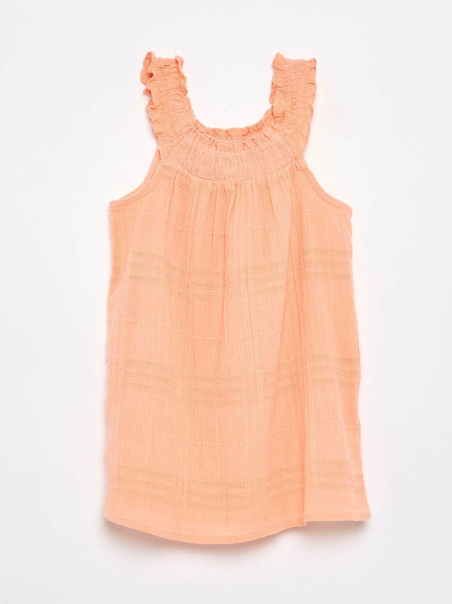 Robe sans manches en dobby - Orange