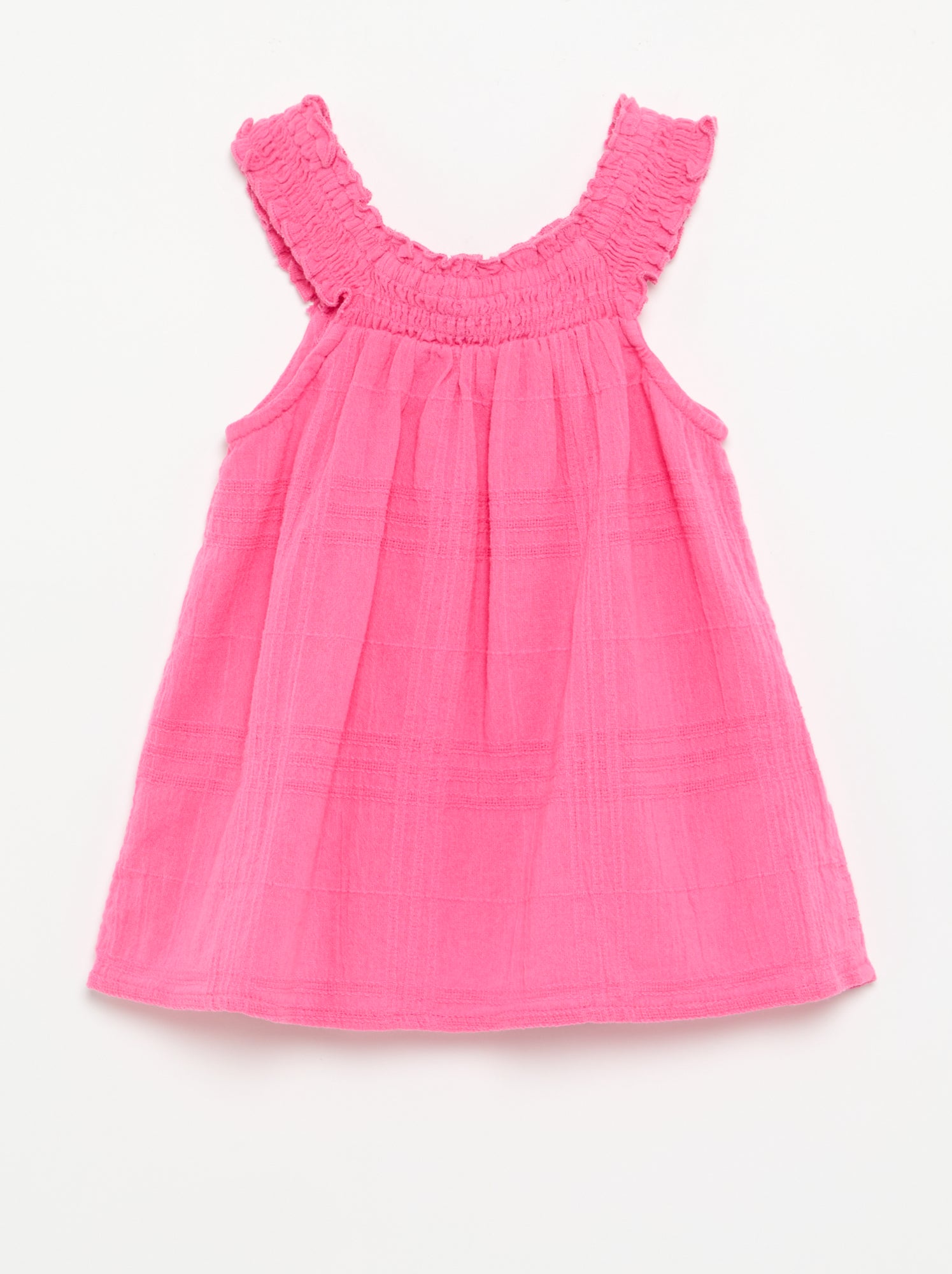 Robe sans manches en dobby - Rose