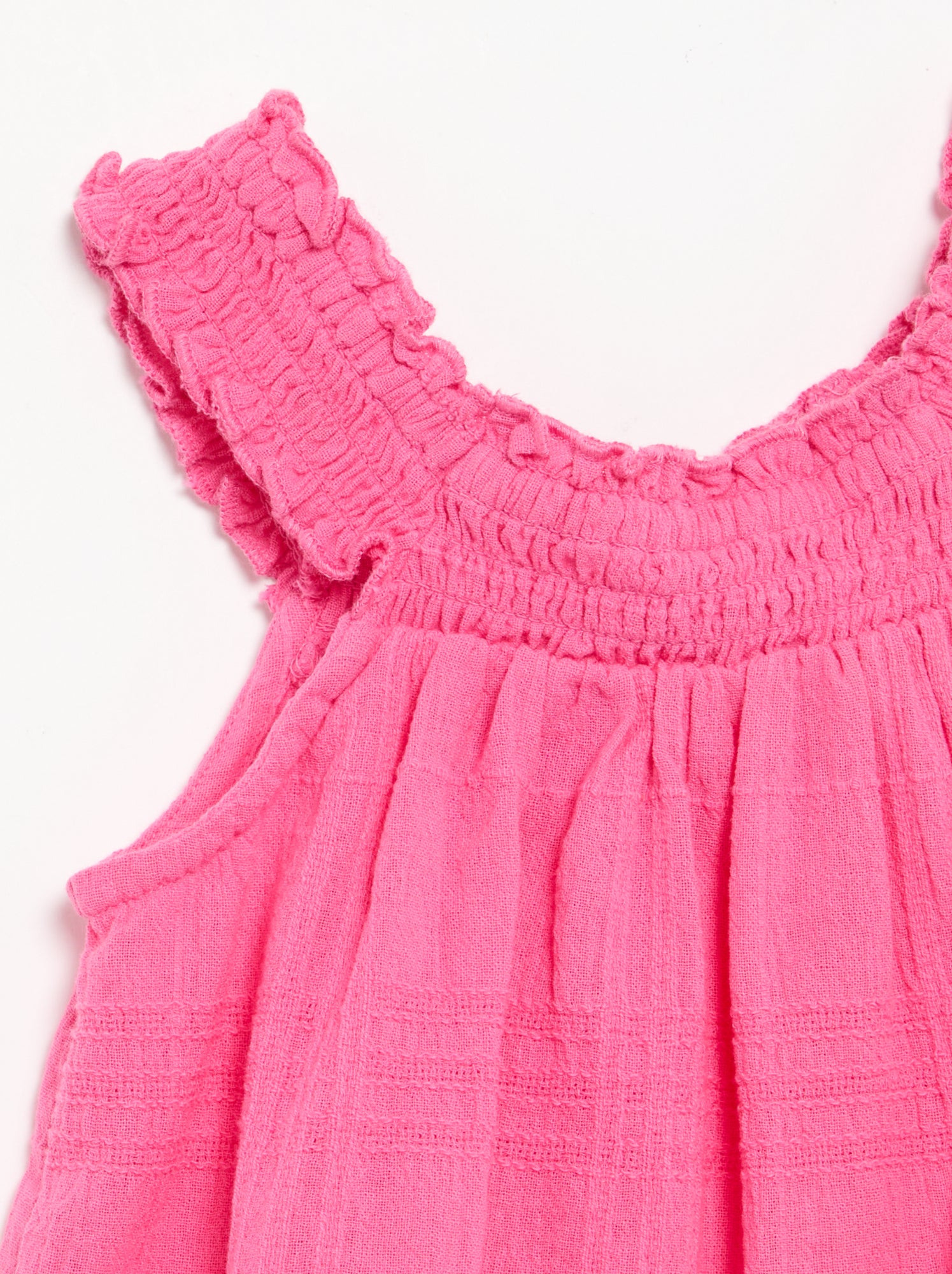 Robe sans manches en dobby - Rose