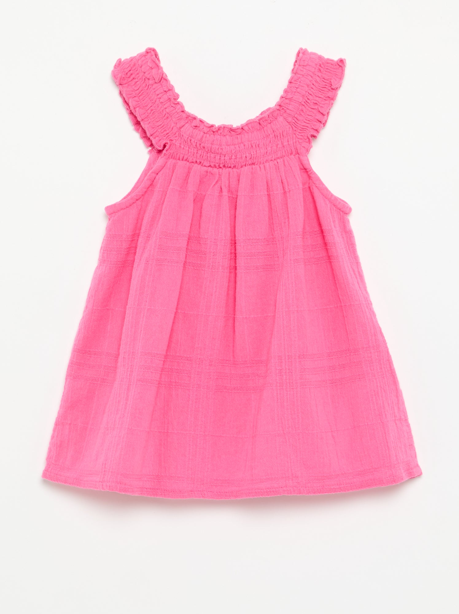 Robe sans manches en dobby - Rose