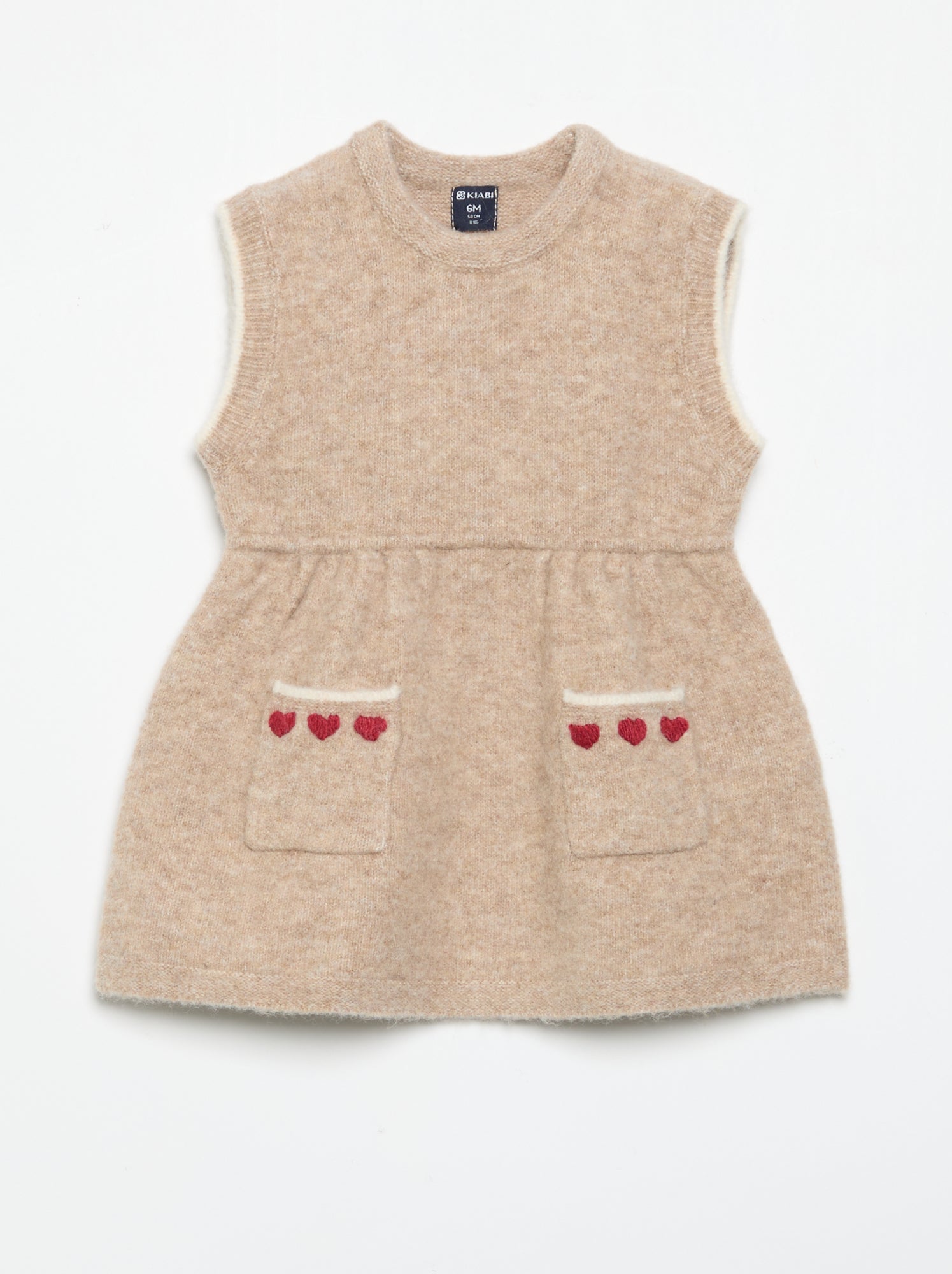Robe sans manches en tricot - Beige