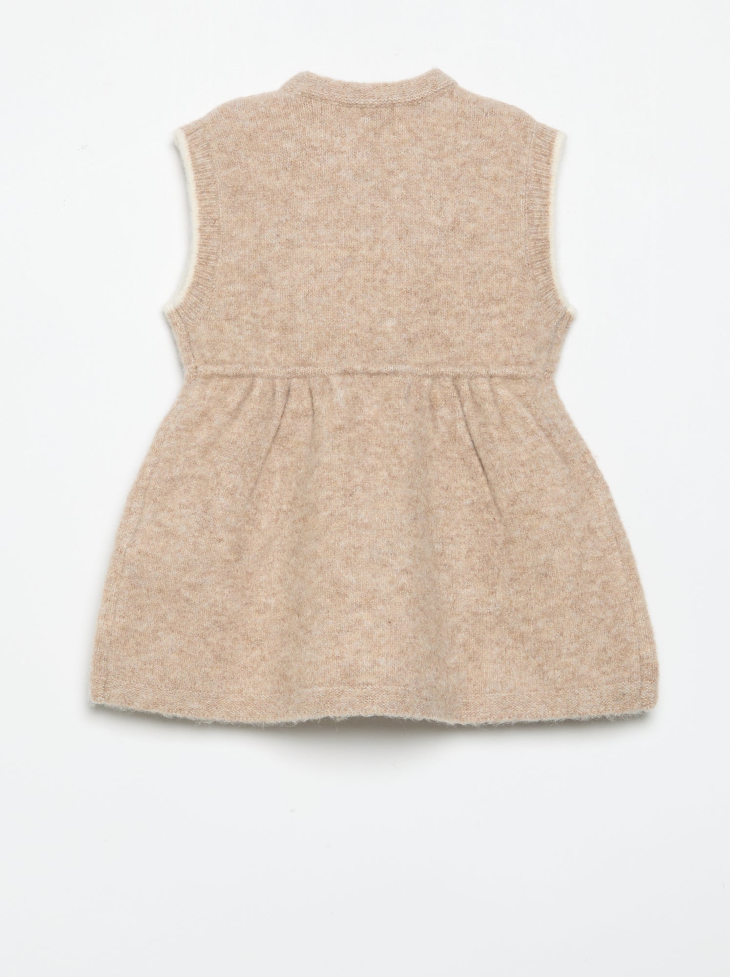 Robe sans manches en tricot - Beige
