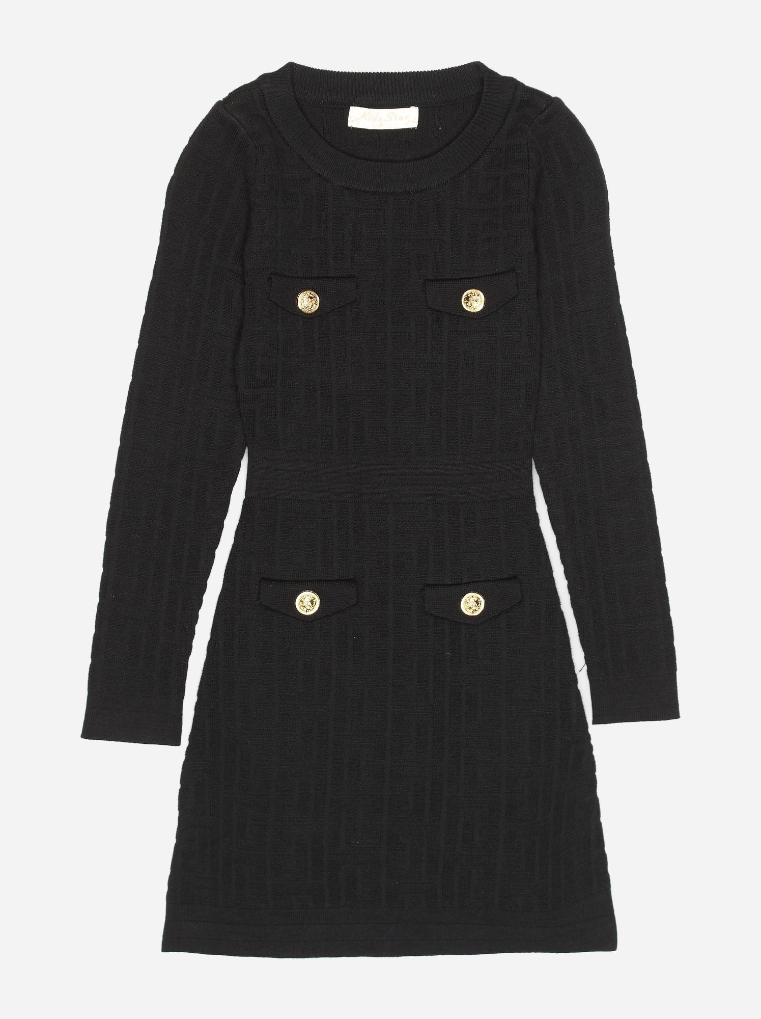Robe tissu à motif - Noir