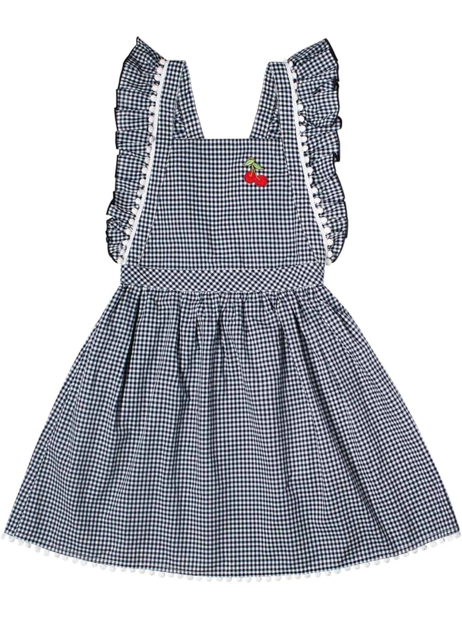 Robe  Vichy  et  à Volants  LILI - La Faute à Voltaire - Noir Blanc Gris