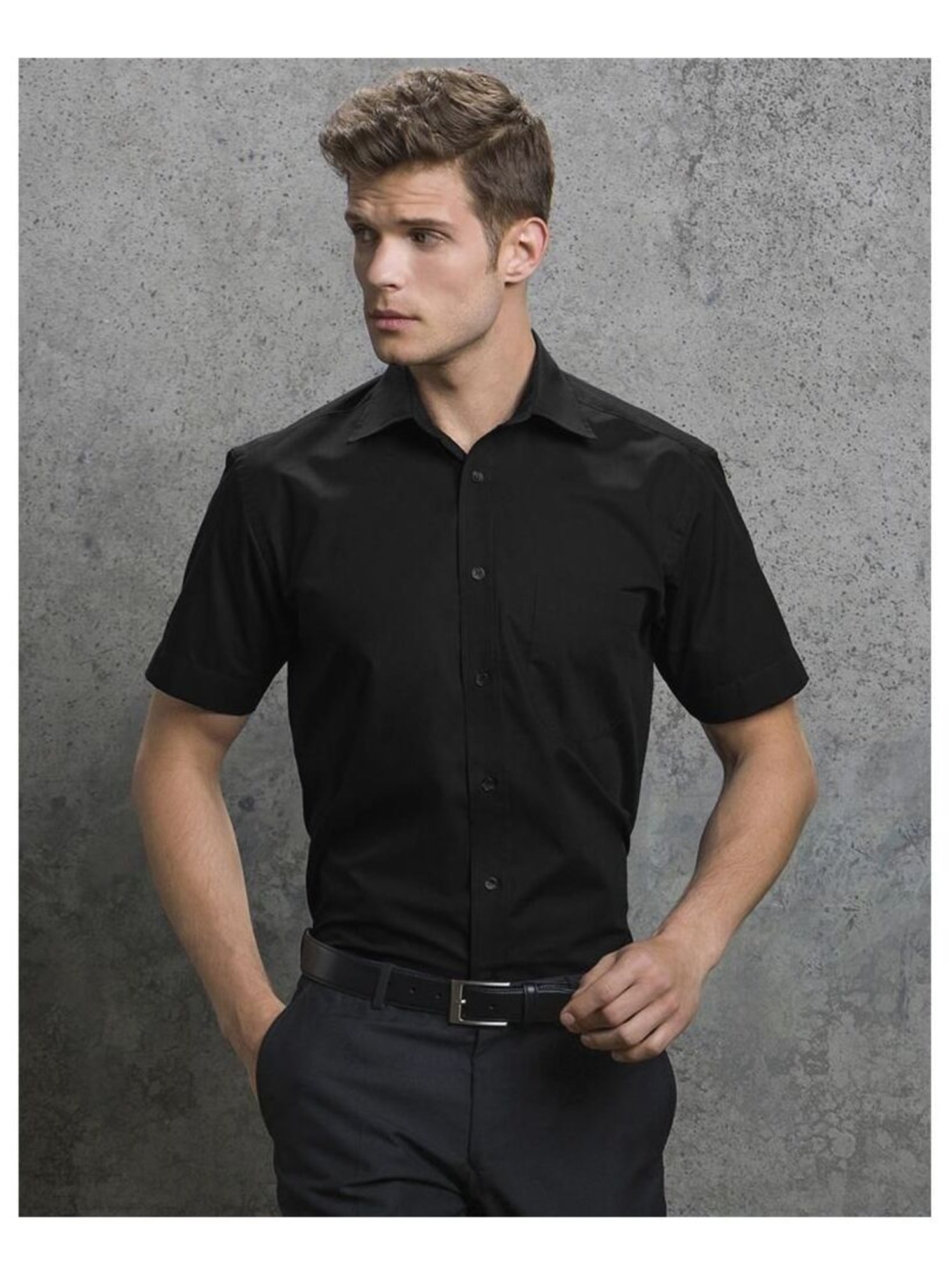 Russell - Chemise manches courtes - Noir