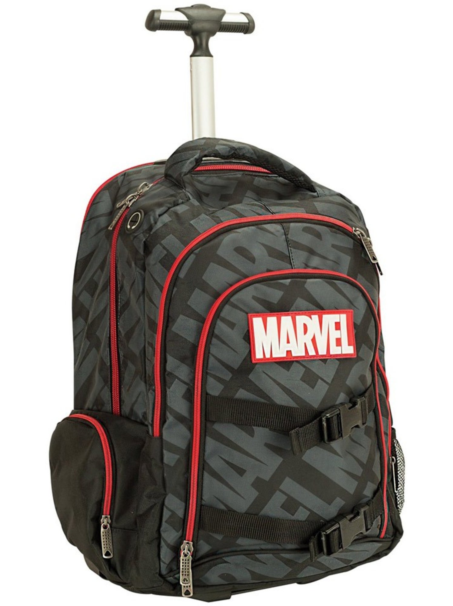 Sac à dos à roulettes avengers motif marvel en nylon polyester - Noir Rouge