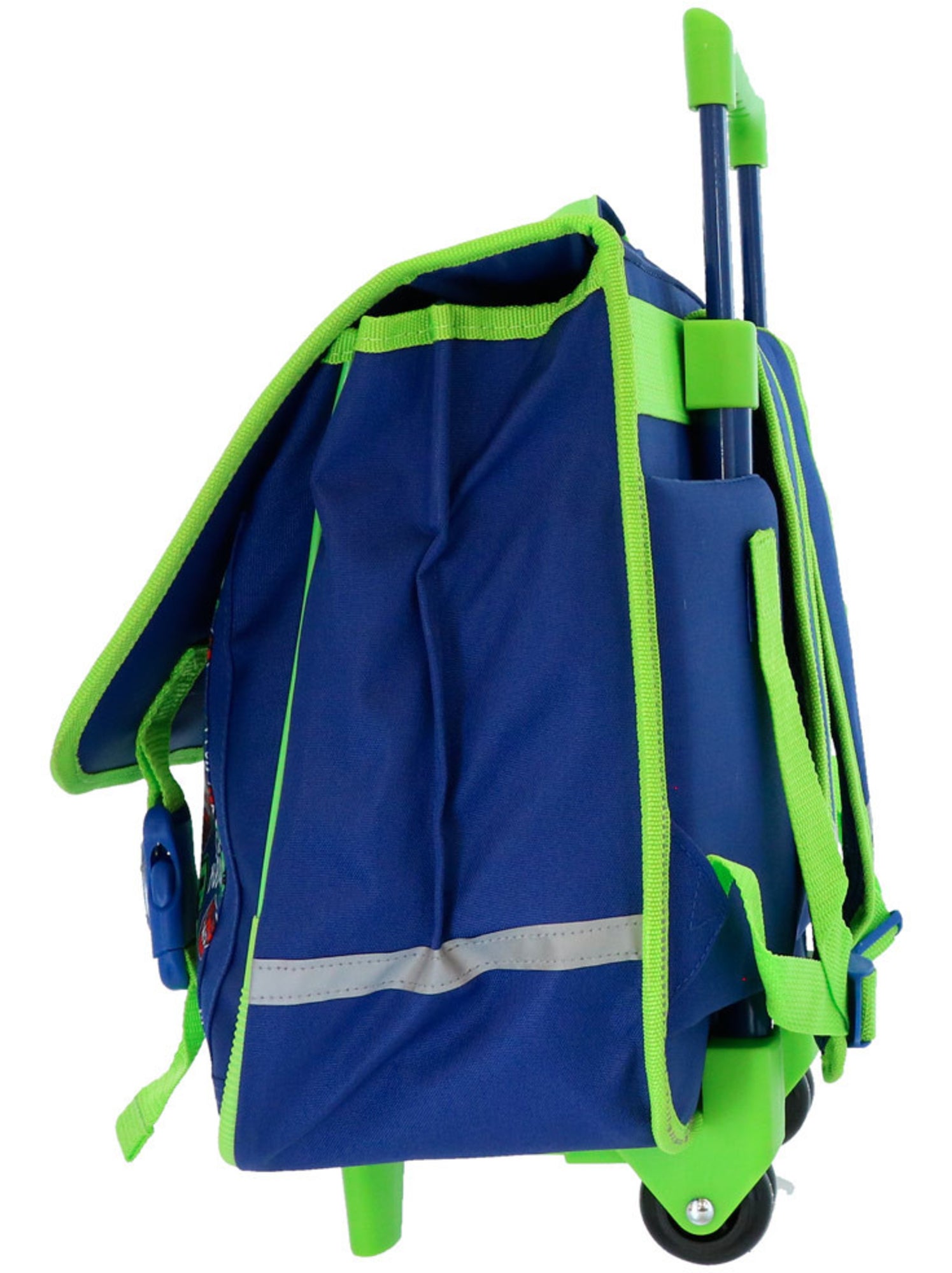 Sac à dos à roulettes minecraft creeper boom 41 cm avec 2 roues - Bleu