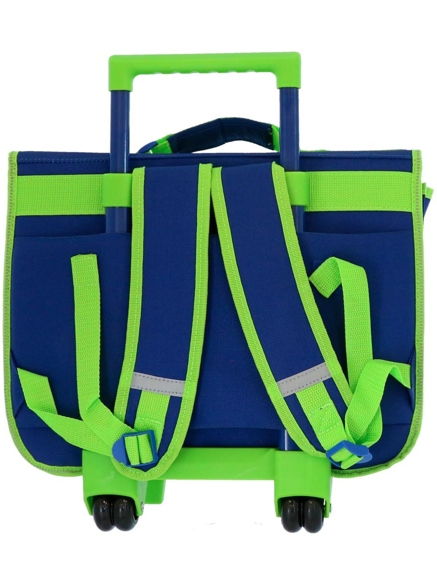 Sac à dos à roulettes minecraft creeper boom 41 cm avec 2 roues - Bleu