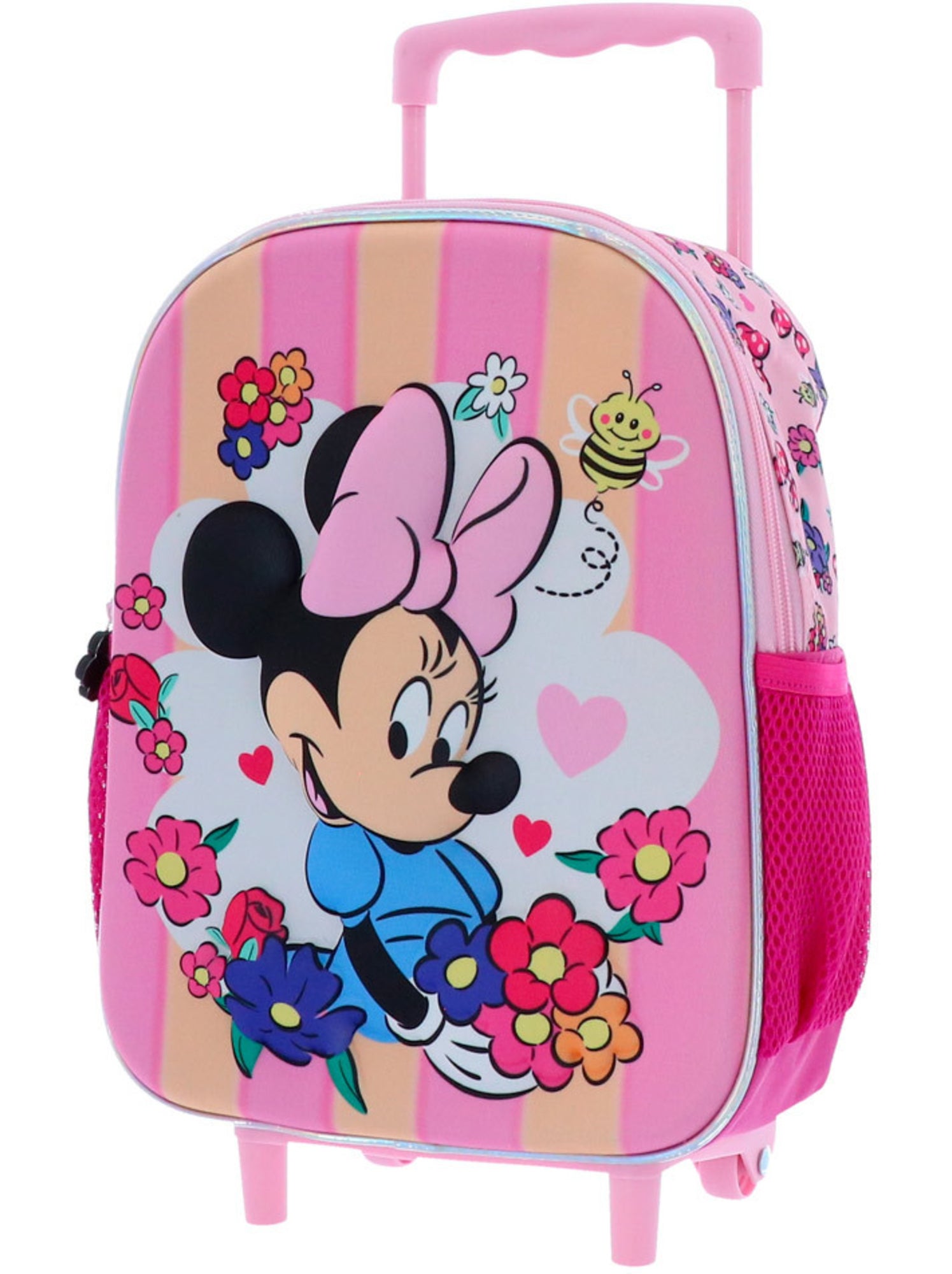 Sac à dos à roulettes minnie fleurs 3d textile 36 cm - Multicolore