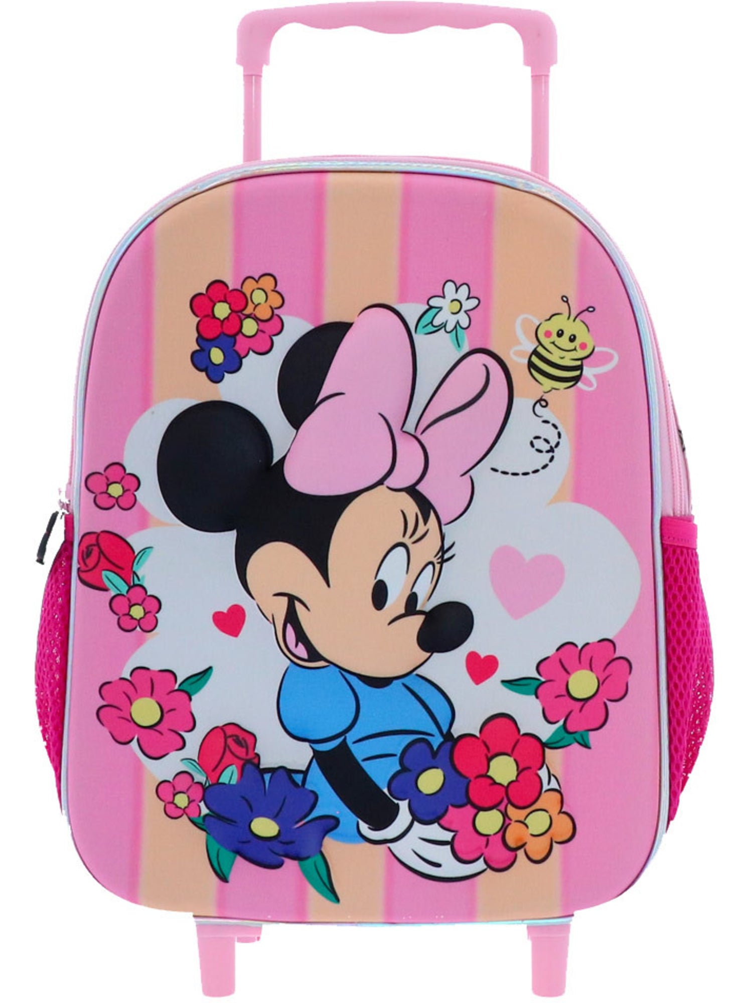 Sac à dos à roulettes minnie fleurs 3d textile 36 cm - Multicolore
